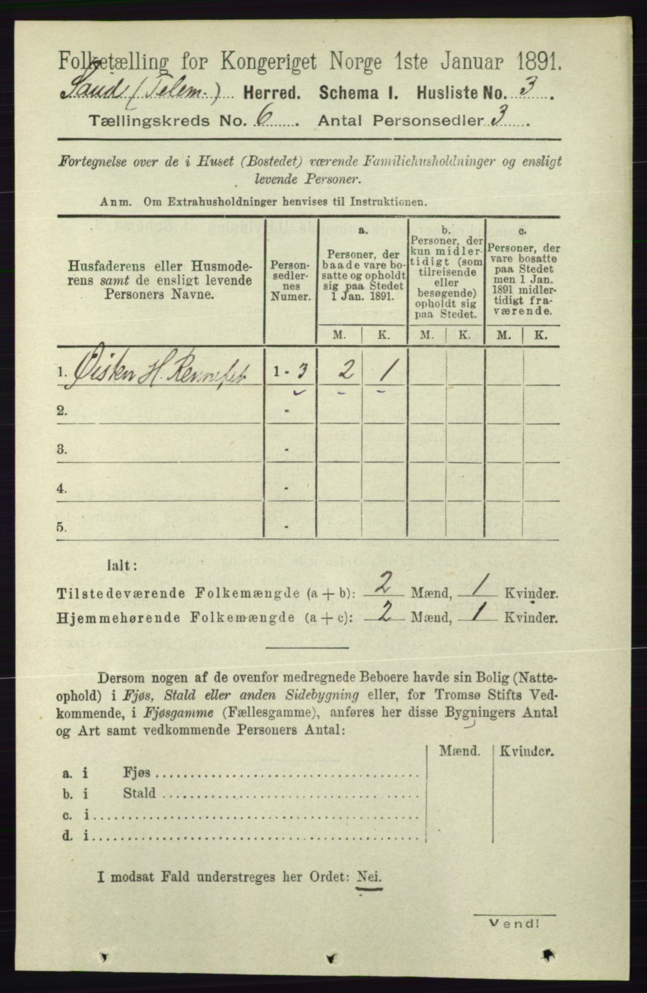 RA, 1891 census for 0822 Sauherad, 1891, p. 1676