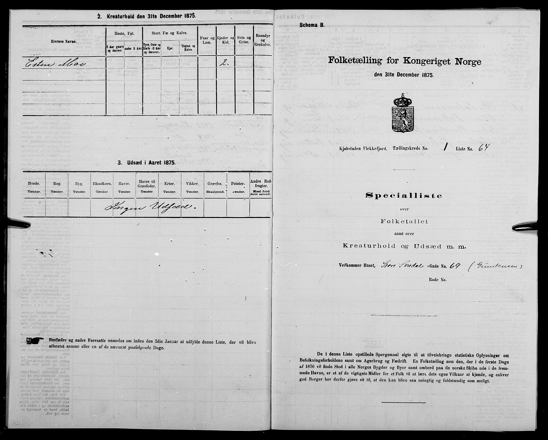 SAK, 1875 census for 1004B Flekkefjord/Flekkefjord, 1875, p. 34