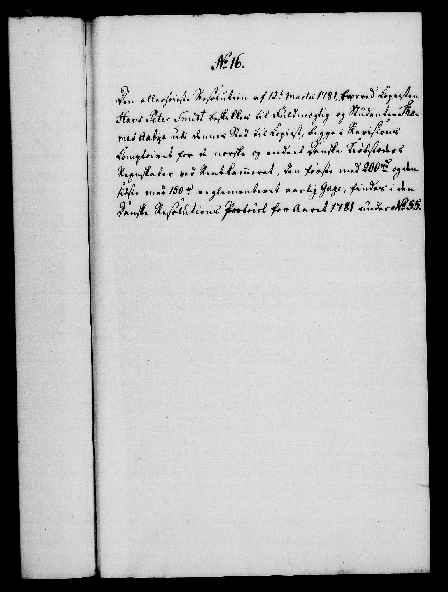 Rentekammeret, Kammerkanselliet, RA/EA-3111/G/Gf/Gfa/L0063: Norsk relasjons- og resolusjonsprotokoll (merket RK 52.63), 1781, p. 122