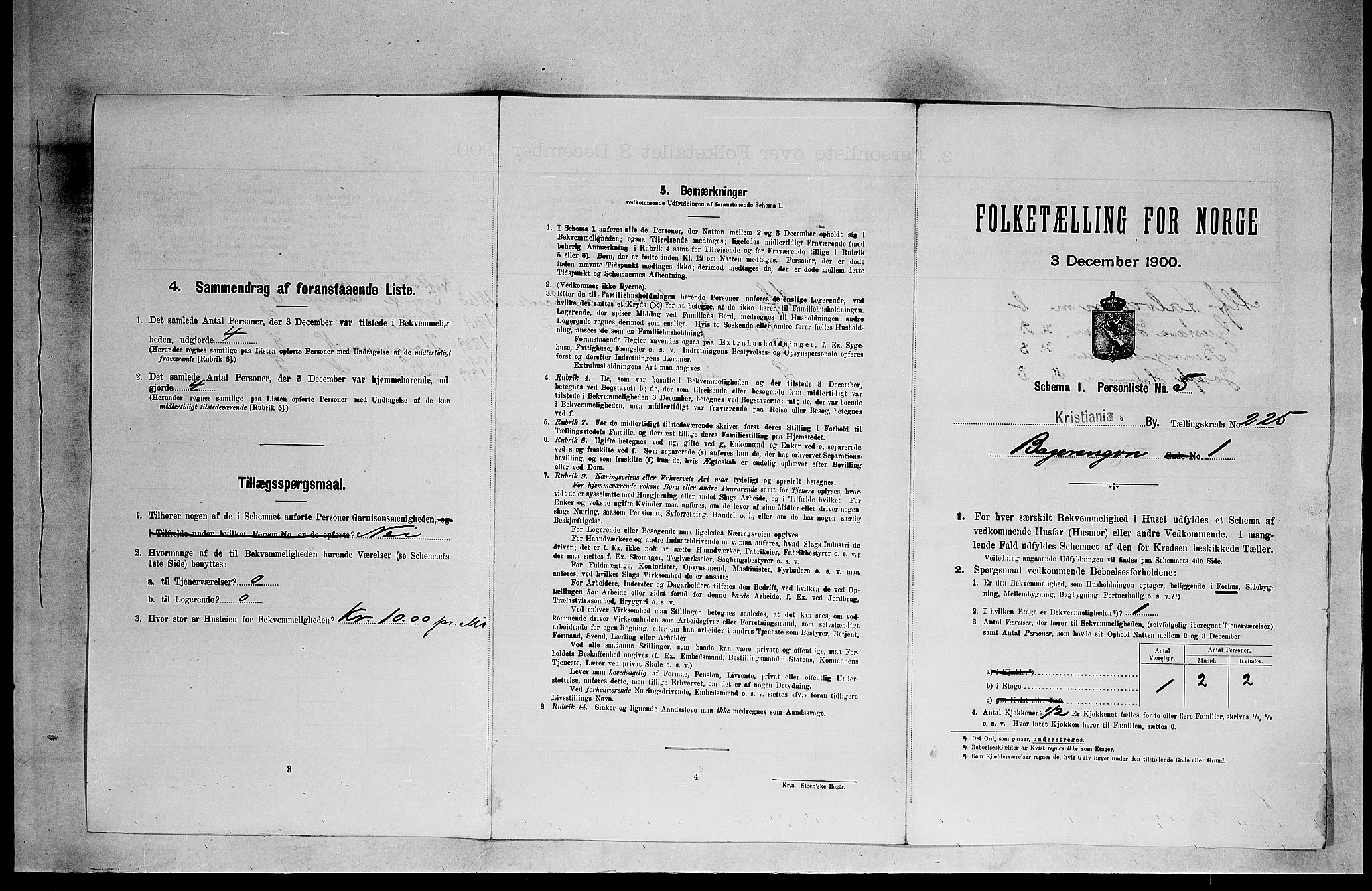 SAO, 1900 census for Kristiania, 1900, p. 2917