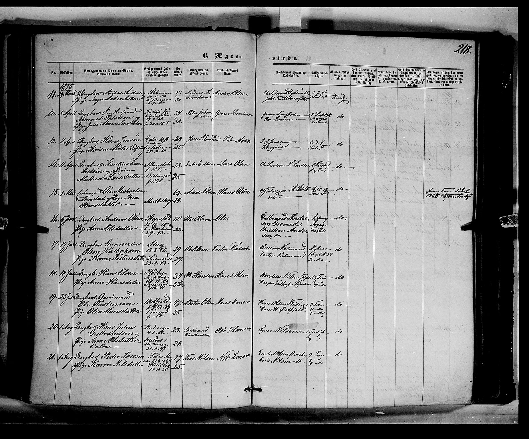 Eidskog prestekontor, AV/SAH-PREST-026/H/Ha/Haa/L0002: Parish register (official) no. 2, 1867-1878, p. 218