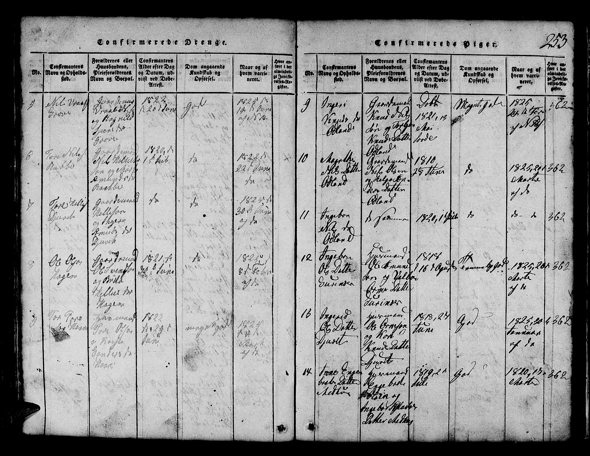 Røldal sokneprestembete, SAB/A-100247: Parish register (copy) no. A 1, 1817-1860, p. 253