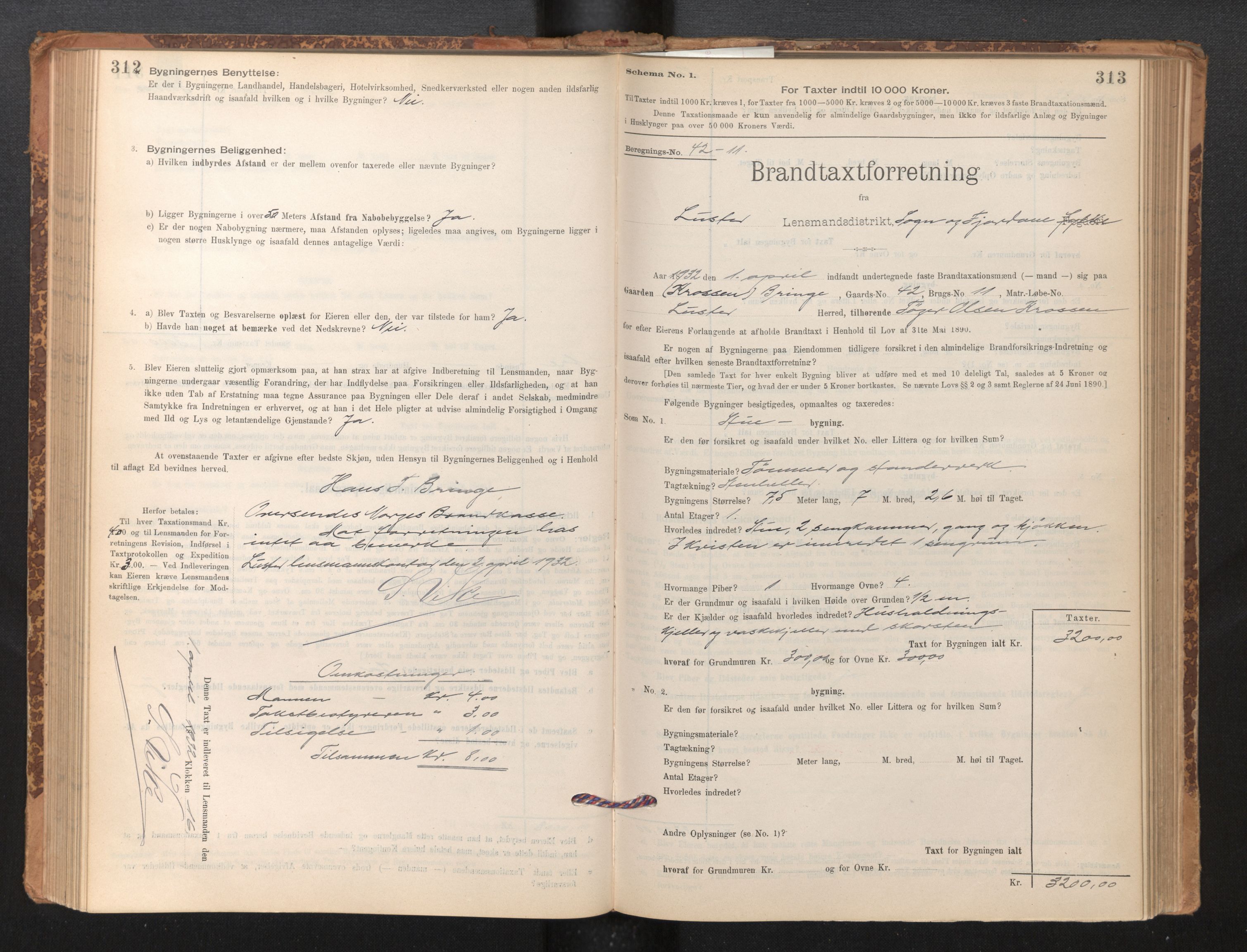 Lensmannen i Luster, AV/SAB-A-29301/0012/L0007: Branntakstprotokoll, skjematakst, 1895-1935, p. 312-313