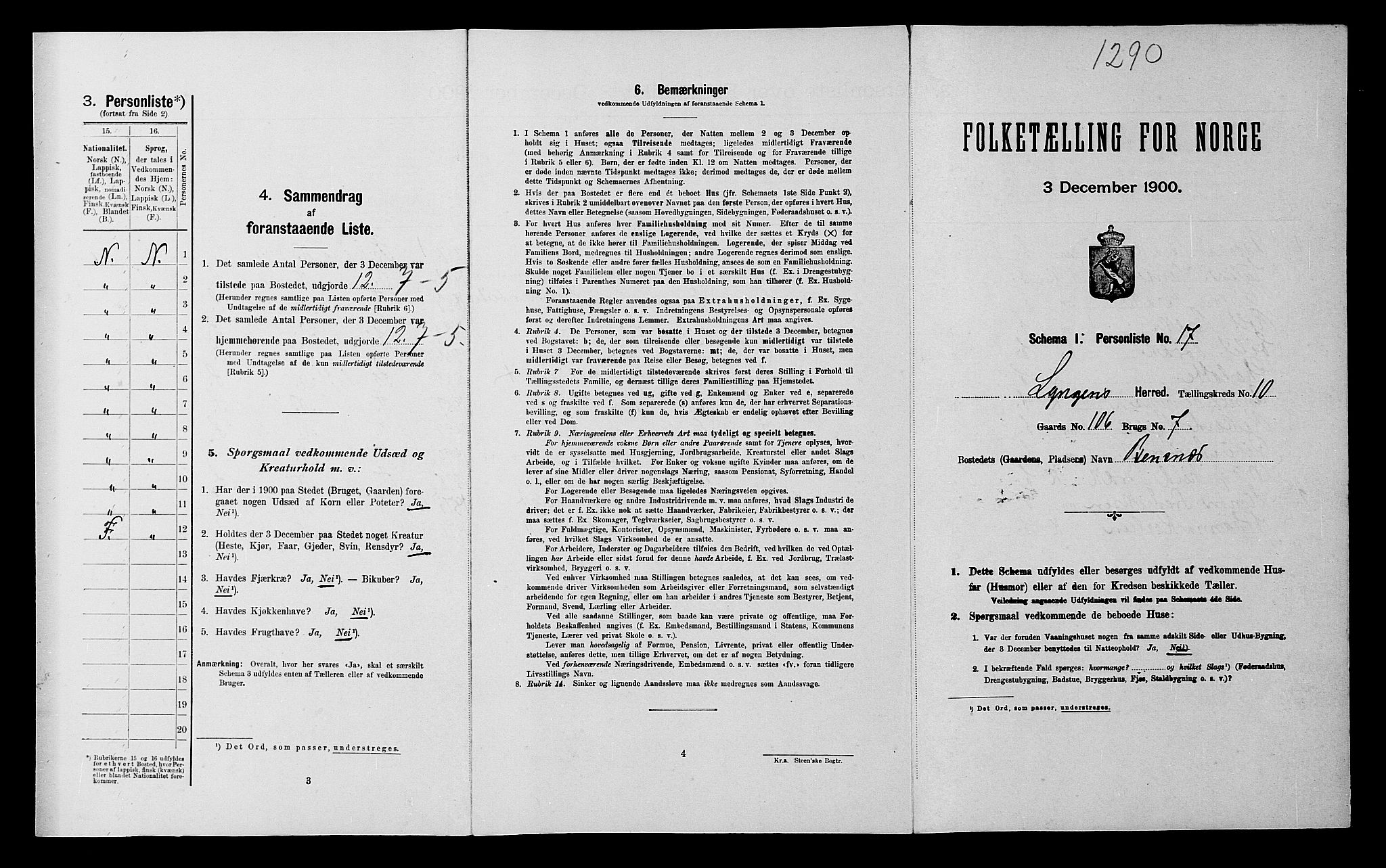 SATØ, 1900 census for Lyngen, 1900, p. 1548