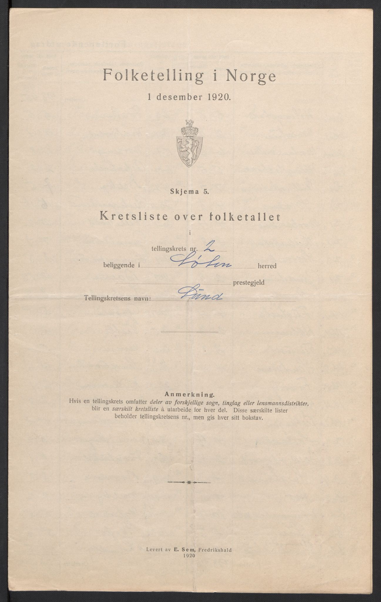 SAH, 1920 census for Løten, 1920, p. 19