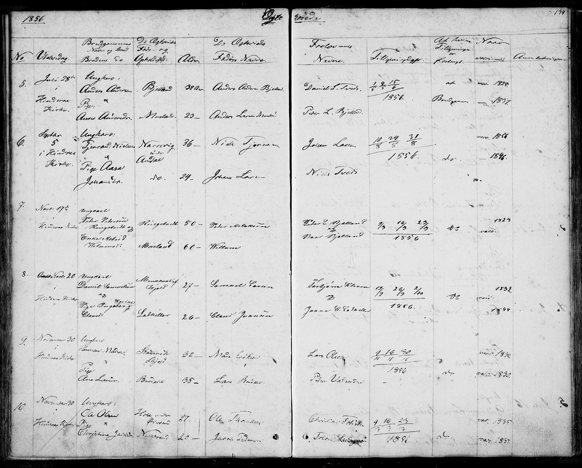 Nedstrand sokneprestkontor, SAST/A-101841/01/IV: Parish register (official) no. A 8, 1839-1860, p. 134