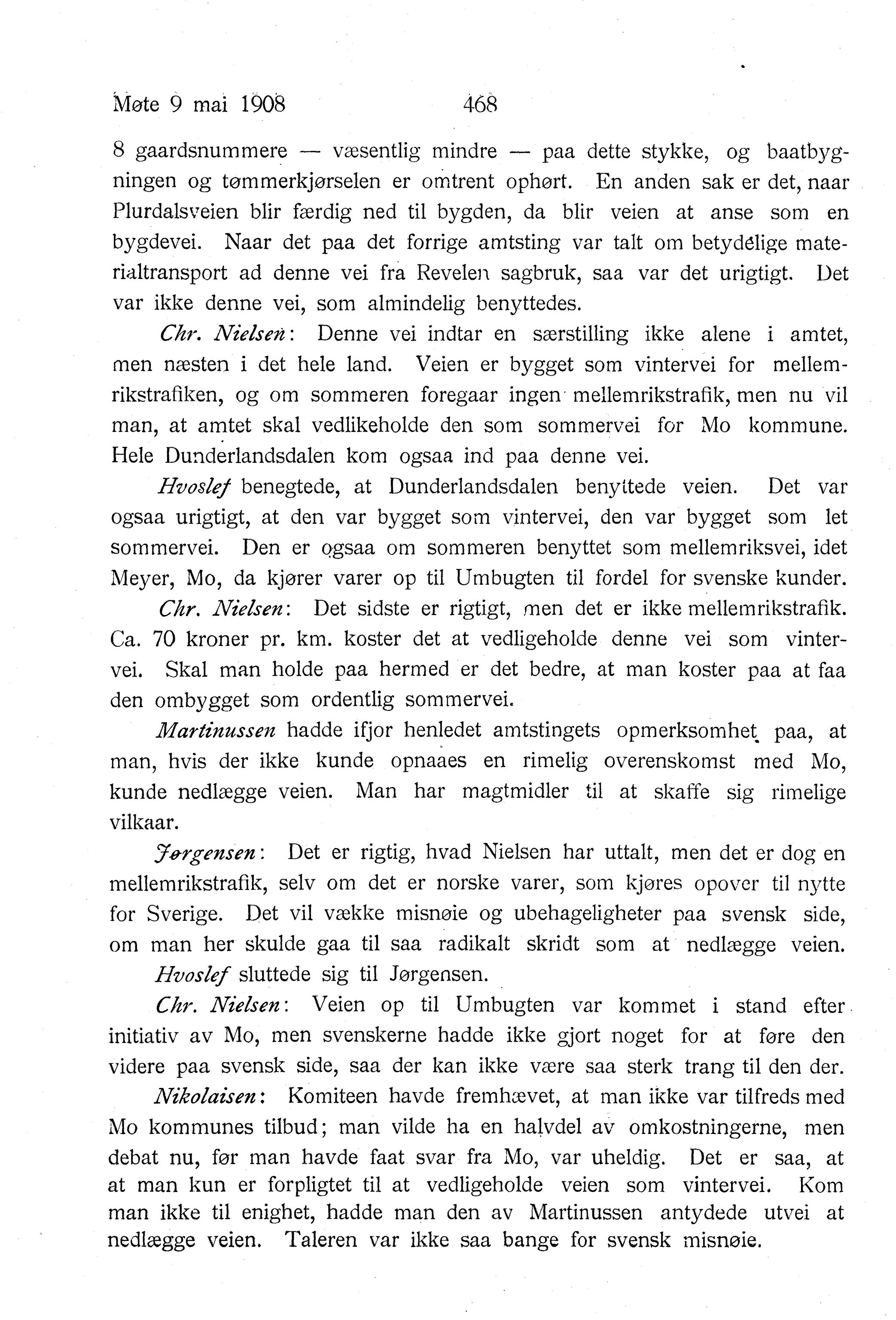 Nordland Fylkeskommune. Fylkestinget, AIN/NFK-17/176/A/Ac/L0031: Fylkestingsforhandlinger 1908, 1908, p. 469