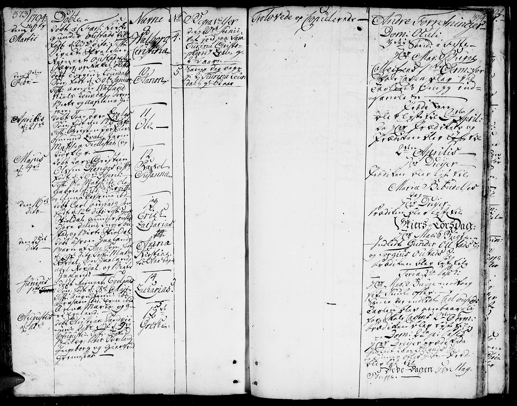 Herad sokneprestkontor, AV/SAK-1111-0018/F/Fa/Faa/L0001: Parish register (official) no. A 1 /1, 1768-1799, p. 373-374