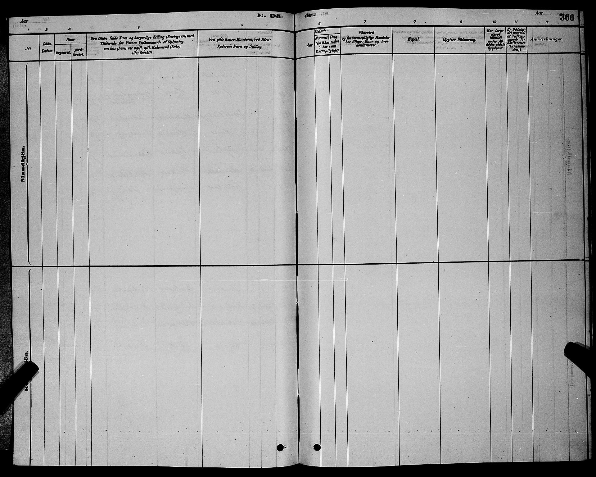 Bamble kirkebøker, AV/SAKO-A-253/G/Ga/L0008: Parish register (copy) no. I 8, 1878-1888, p. 366