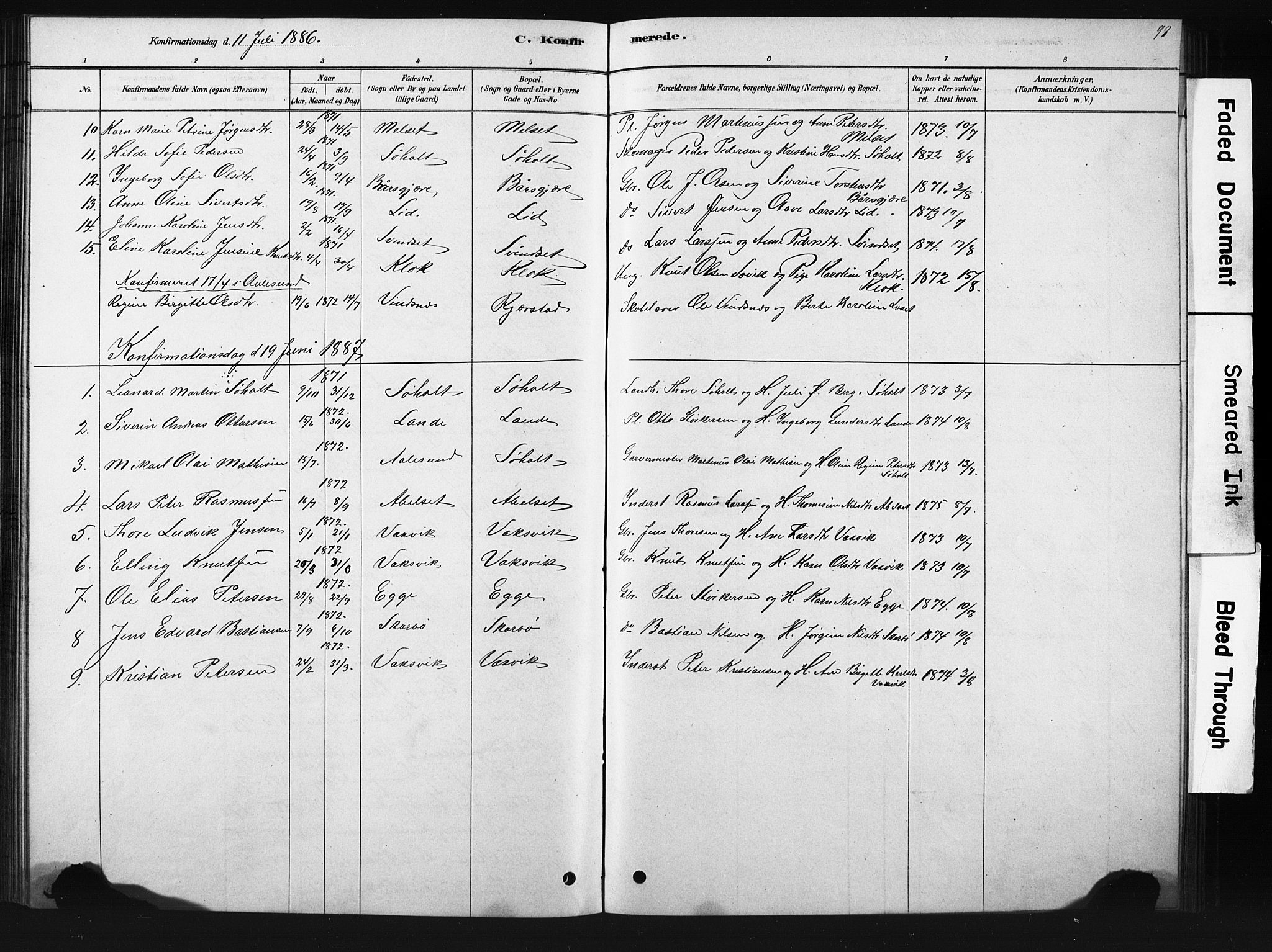 Ministerialprotokoller, klokkerbøker og fødselsregistre - Møre og Romsdal, SAT/A-1454/522/L0326: Parish register (copy) no. 522C05, 1878-1890, p. 94