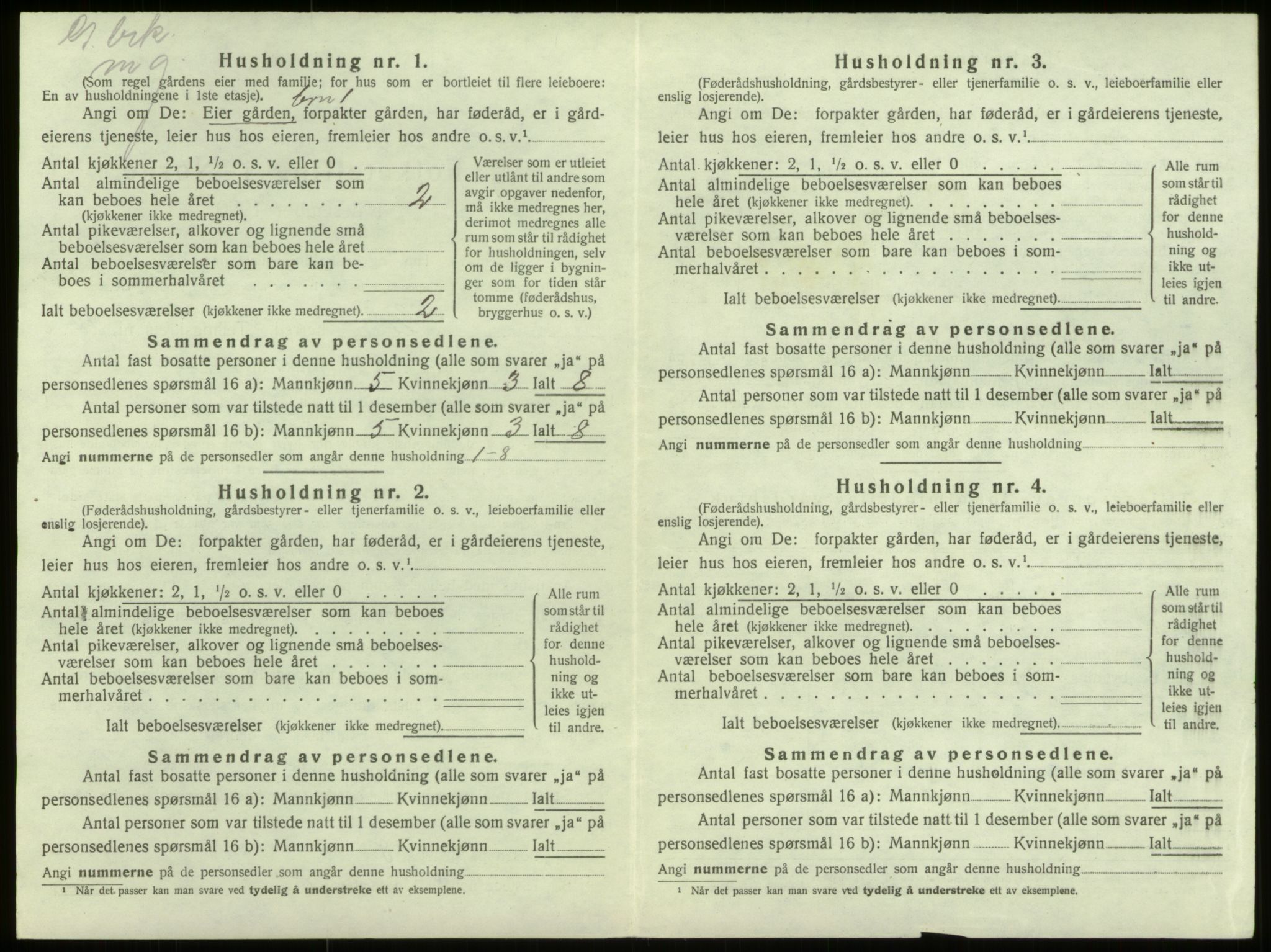 SAB, 1920 census for Selje, 1920, p. 1125