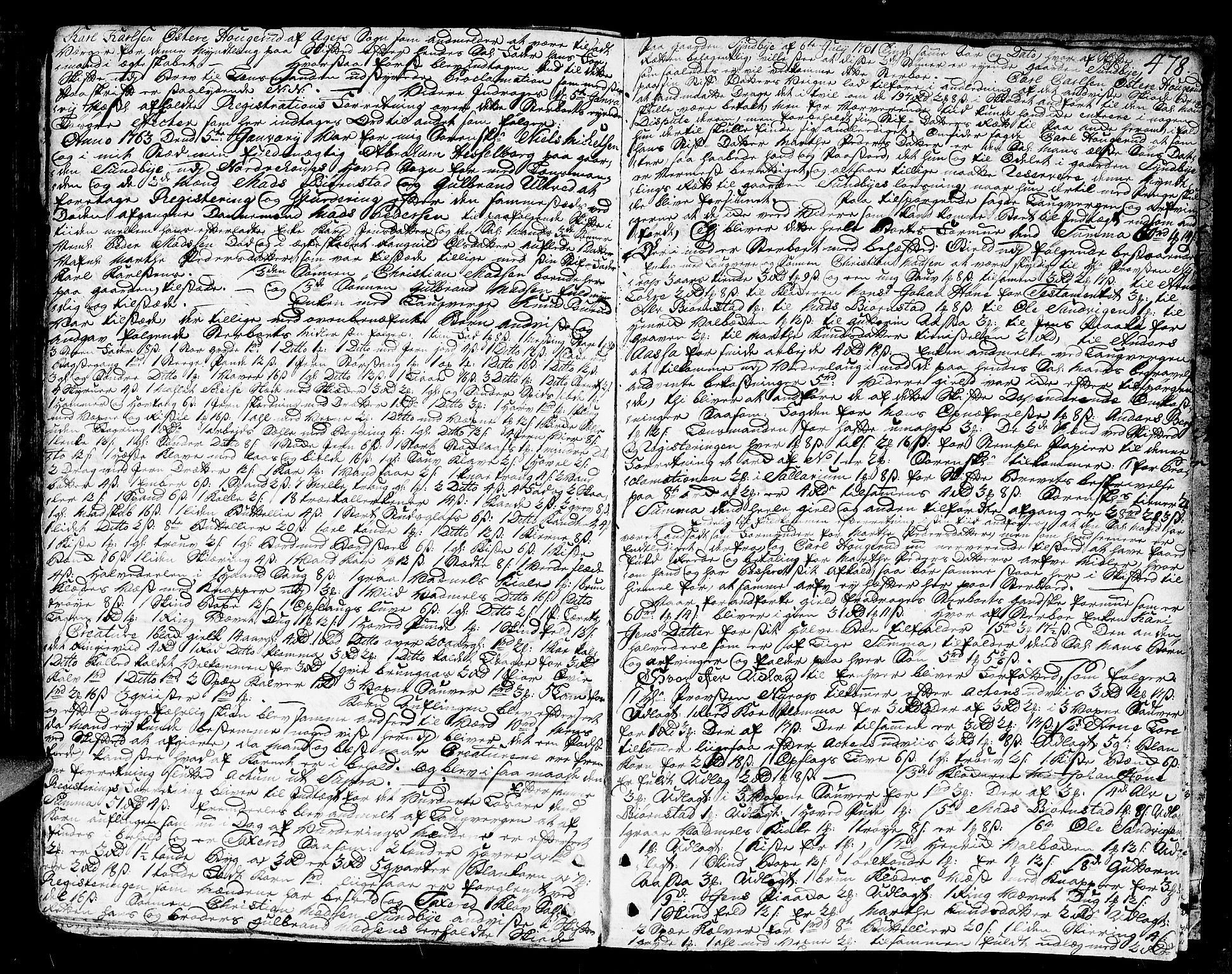 Ringerike og Hallingdal sorenskriveri, SAKO/A-81/H/Ha/L0017: Skifteprotokoll, 1756-1763, p. 477b-478a