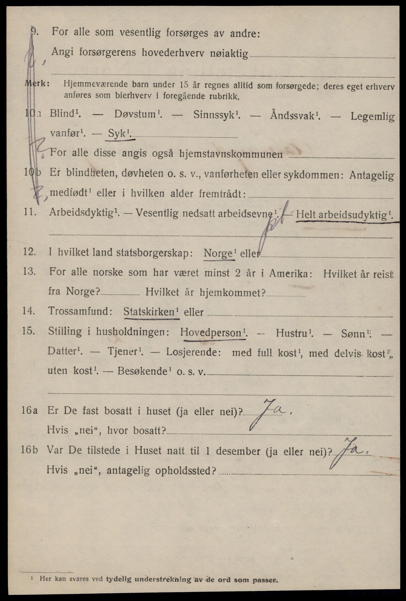 SAT, 1920 census for Ålesund, 1920, p. 16011