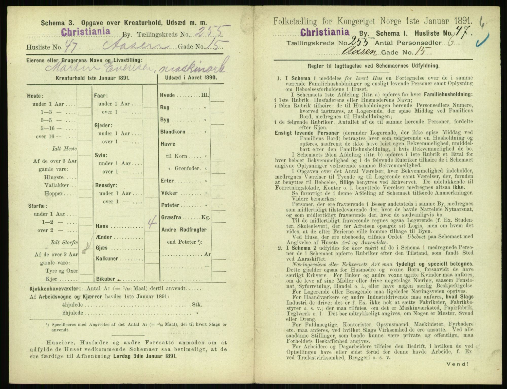 RA, 1891 census for 0301 Kristiania, 1891, p. 155075