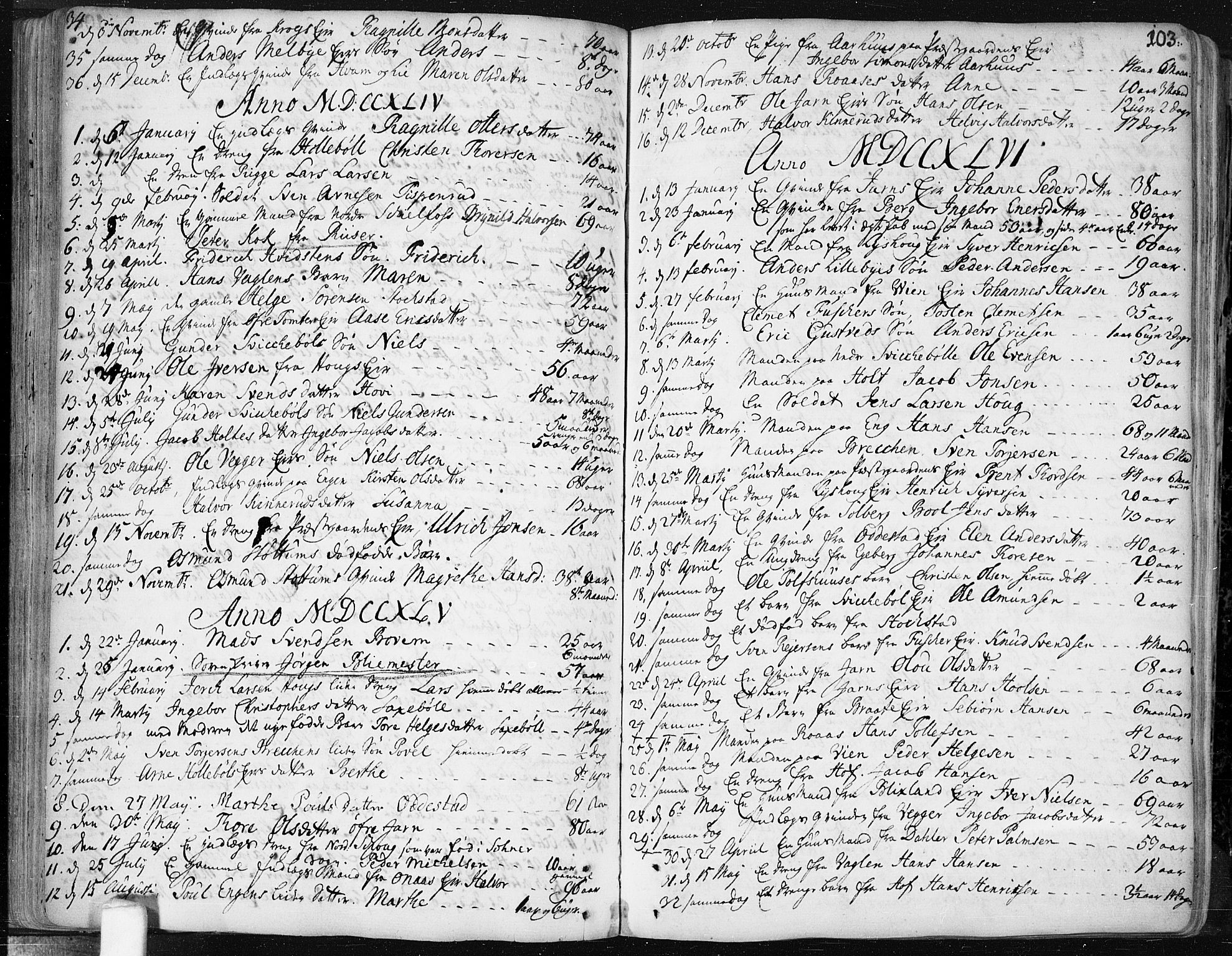 Hobøl prestekontor Kirkebøker, AV/SAO-A-2002/F/Fa/L0001: Parish register (official) no. I 1, 1733-1814, p. 103