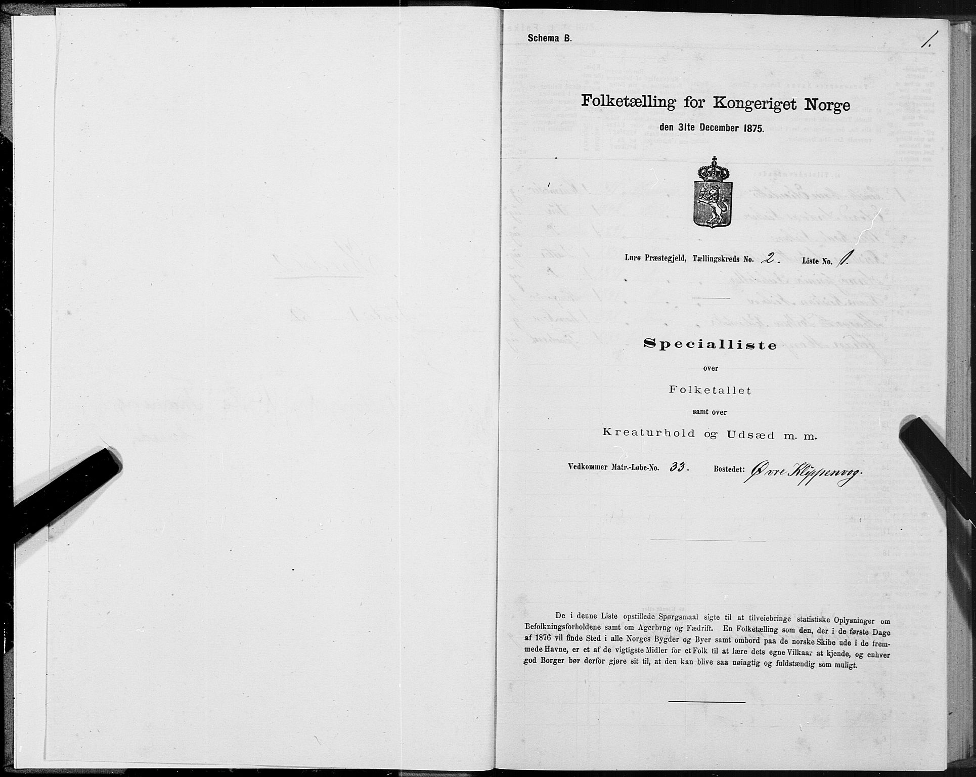SAT, 1875 census for 1834P Lurøy, 1875, p. 2001