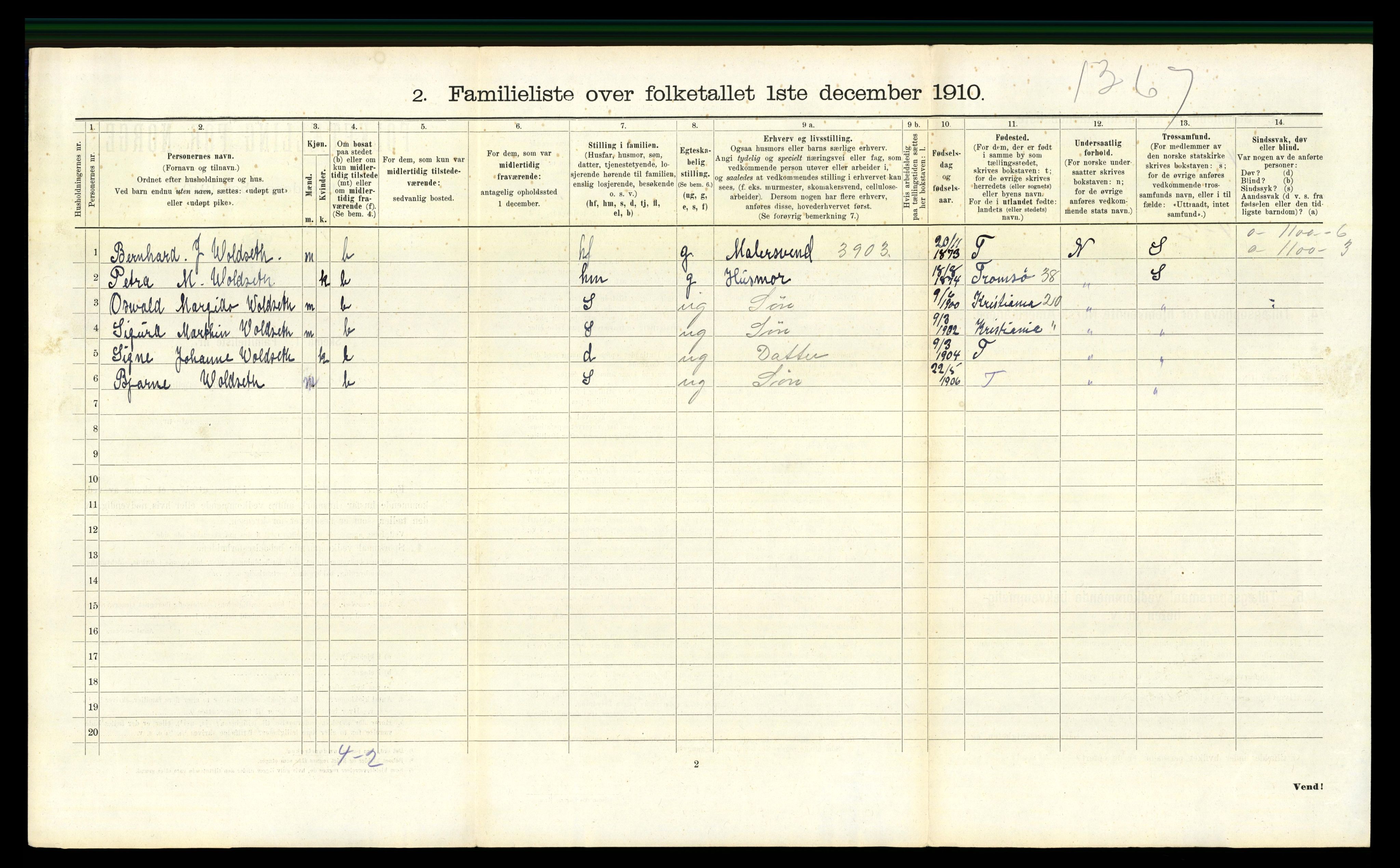 RA, 1910 census for Trondheim, 1910, p. 22940