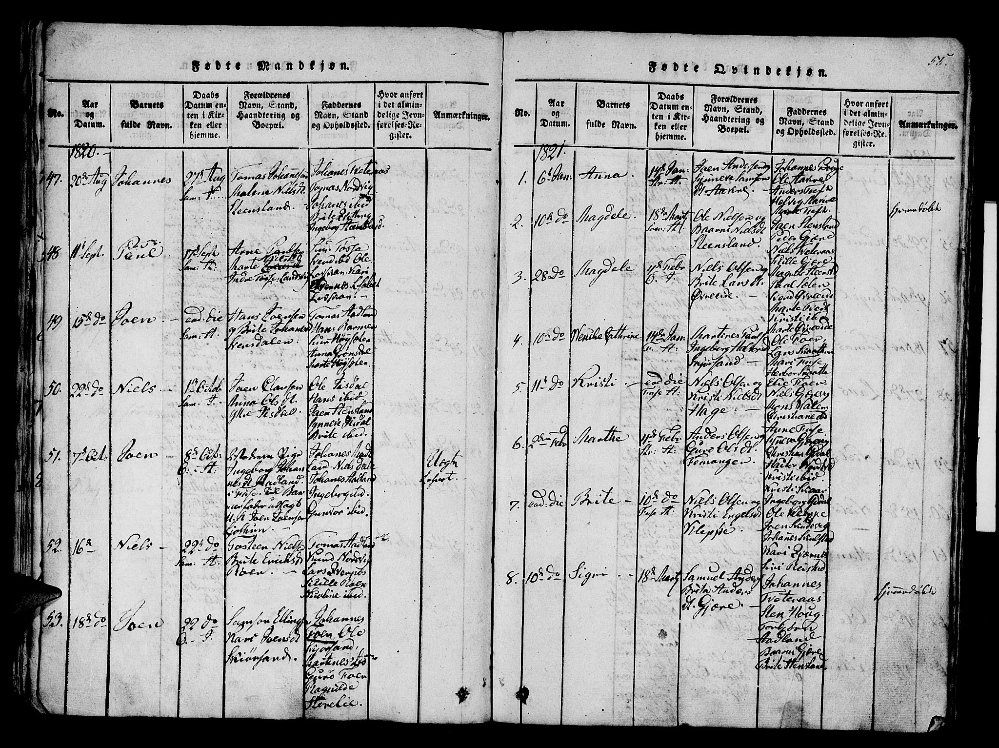Os sokneprestembete, SAB/A-99929: Parish register (official) no. A 12, 1816-1825, p. 55