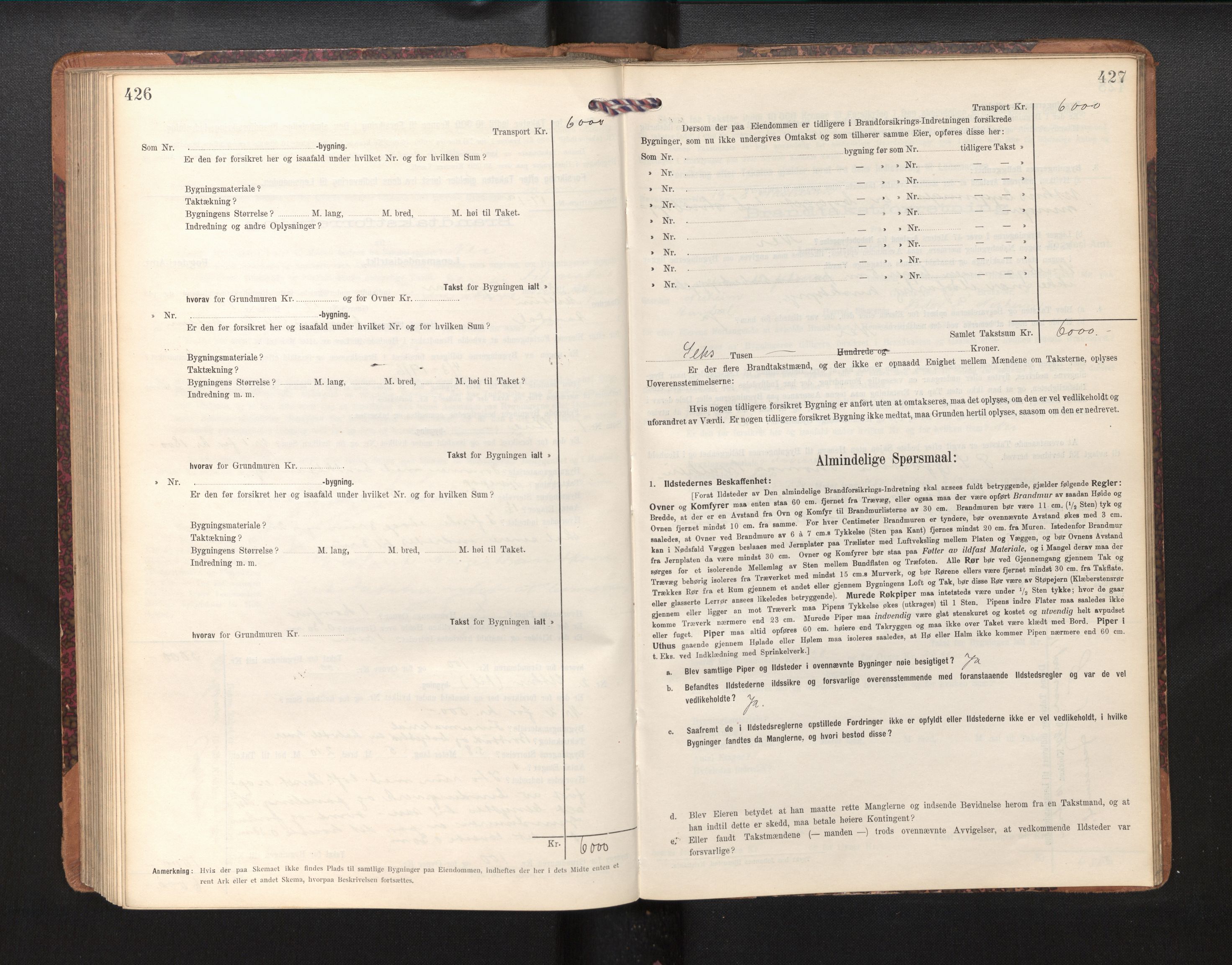 Lensmannen i Årdal, AV/SAB-A-30501/0012/L0009: Branntakstprotokoll, skjematakst, 1914-1926, p. 426-427