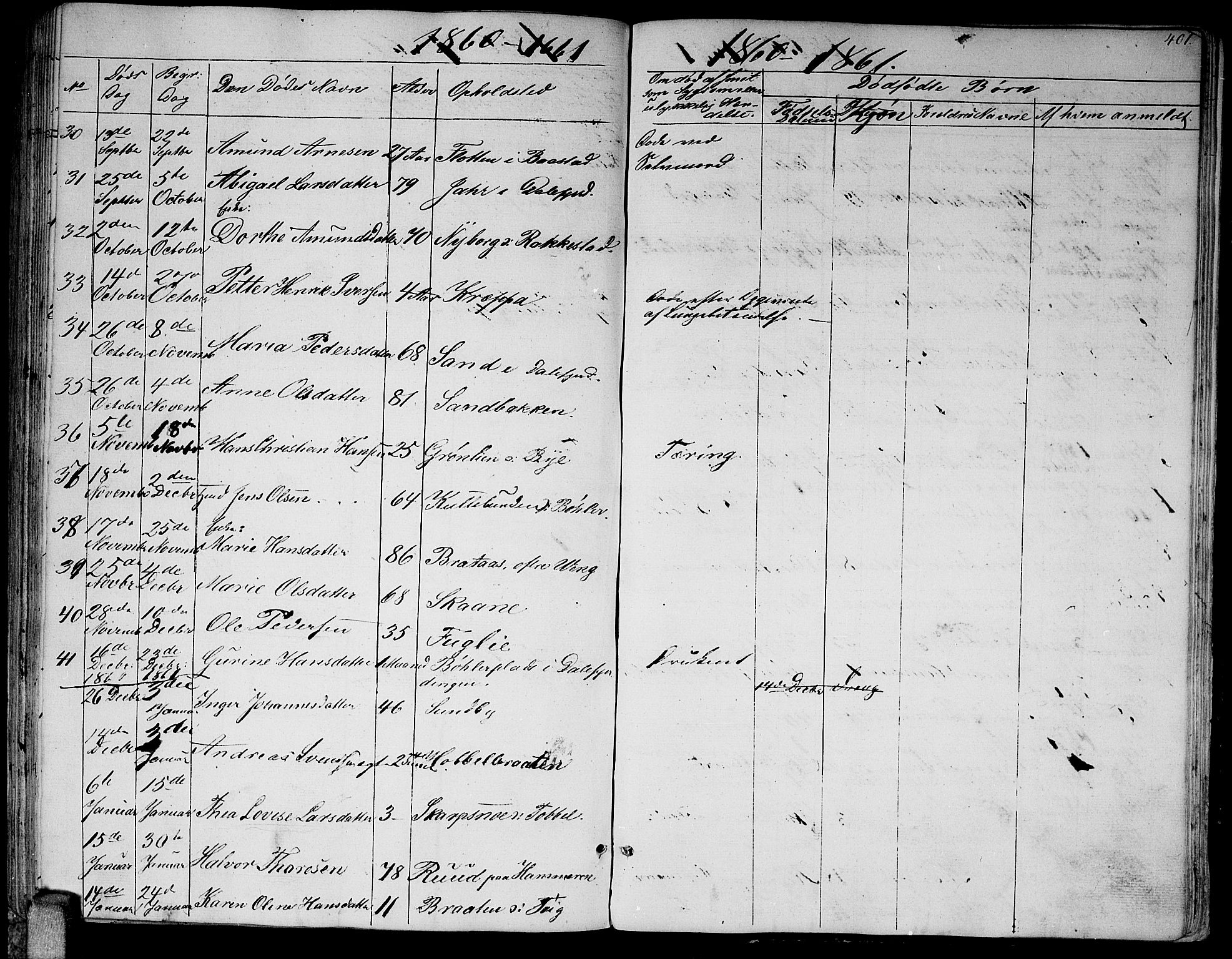 Enebakk prestekontor Kirkebøker, SAO/A-10171c/G/Ga/L0004: Parish register (copy) no. I 4, 1850-1866, p. 401