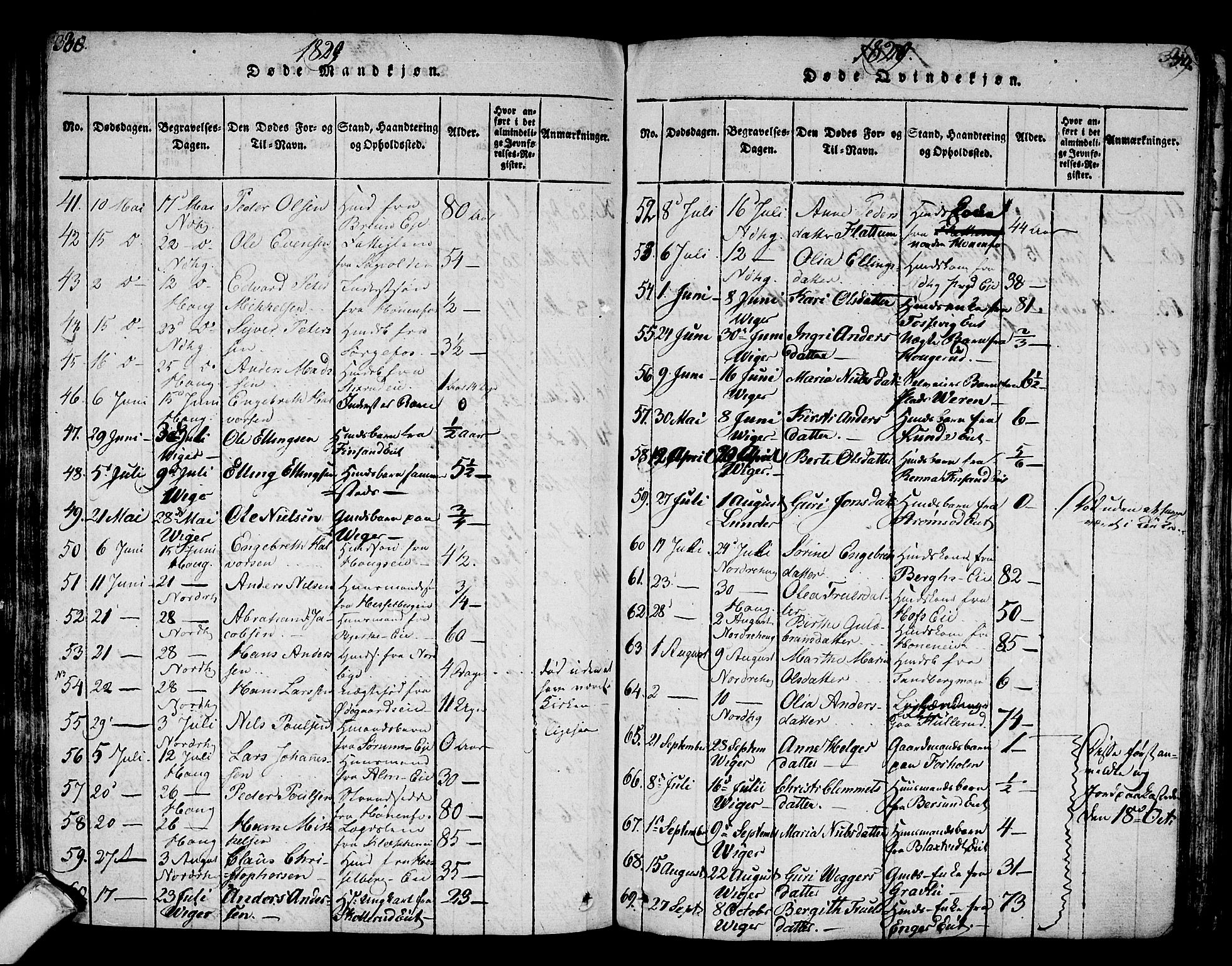Norderhov kirkebøker, SAKO/A-237/F/Fa/L0008: Parish register (official) no. 8, 1814-1833, p. 338-339