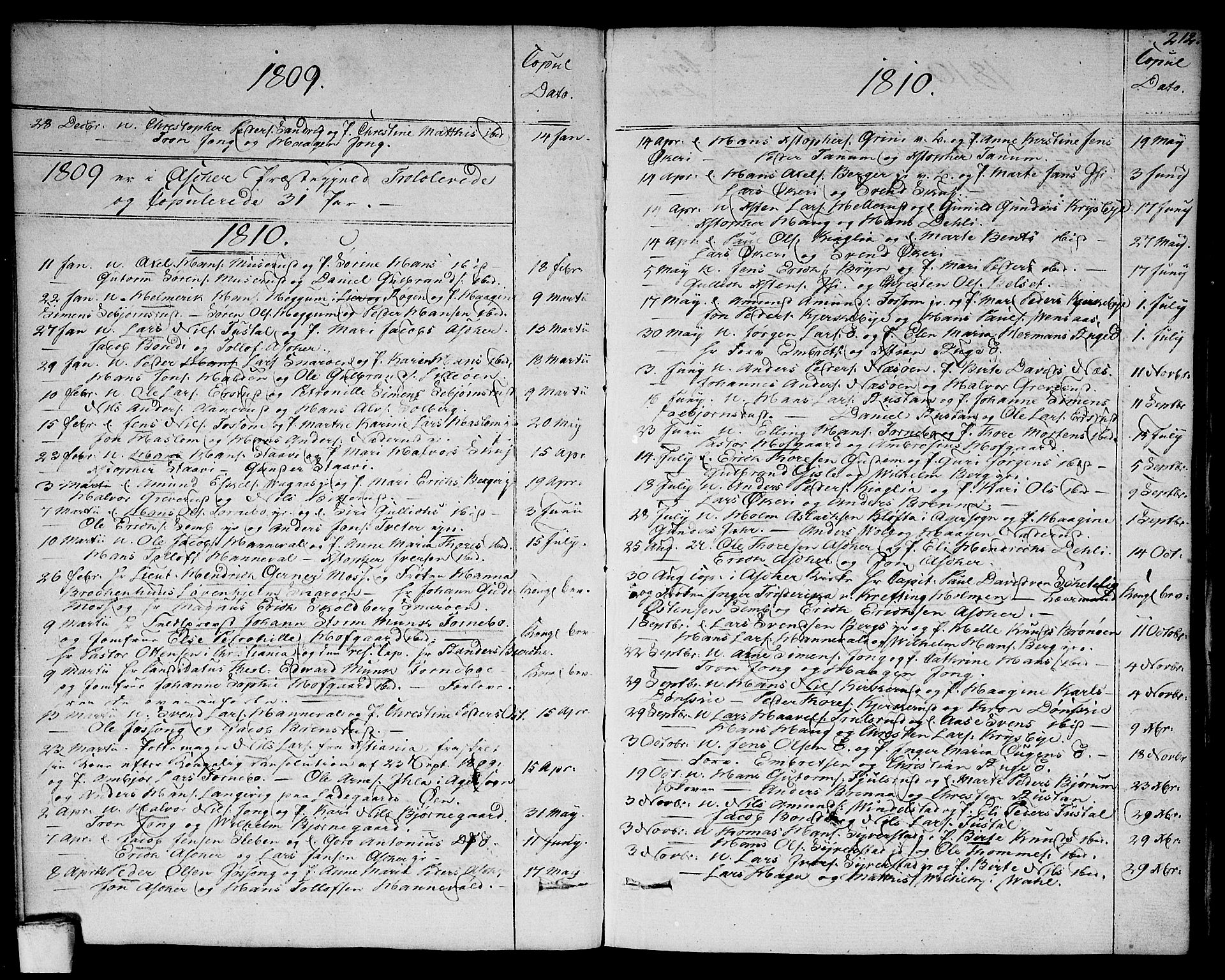 Asker prestekontor Kirkebøker, SAO/A-10256a/F/Fa/L0005: Parish register (official) no. I 5, 1807-1813, p. 212