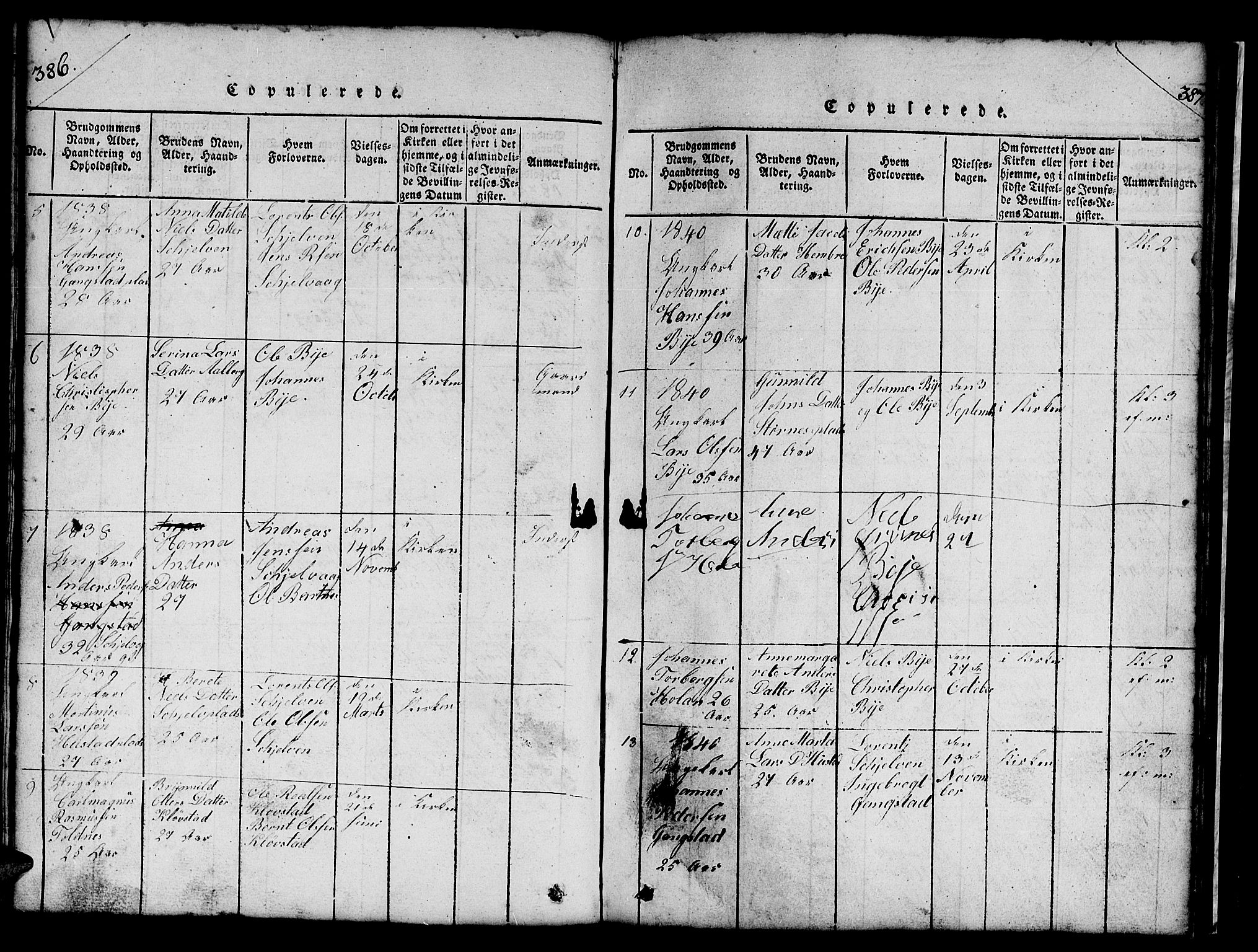 Ministerialprotokoller, klokkerbøker og fødselsregistre - Nord-Trøndelag, SAT/A-1458/732/L0317: Parish register (copy) no. 732C01, 1816-1881, p. 386-387