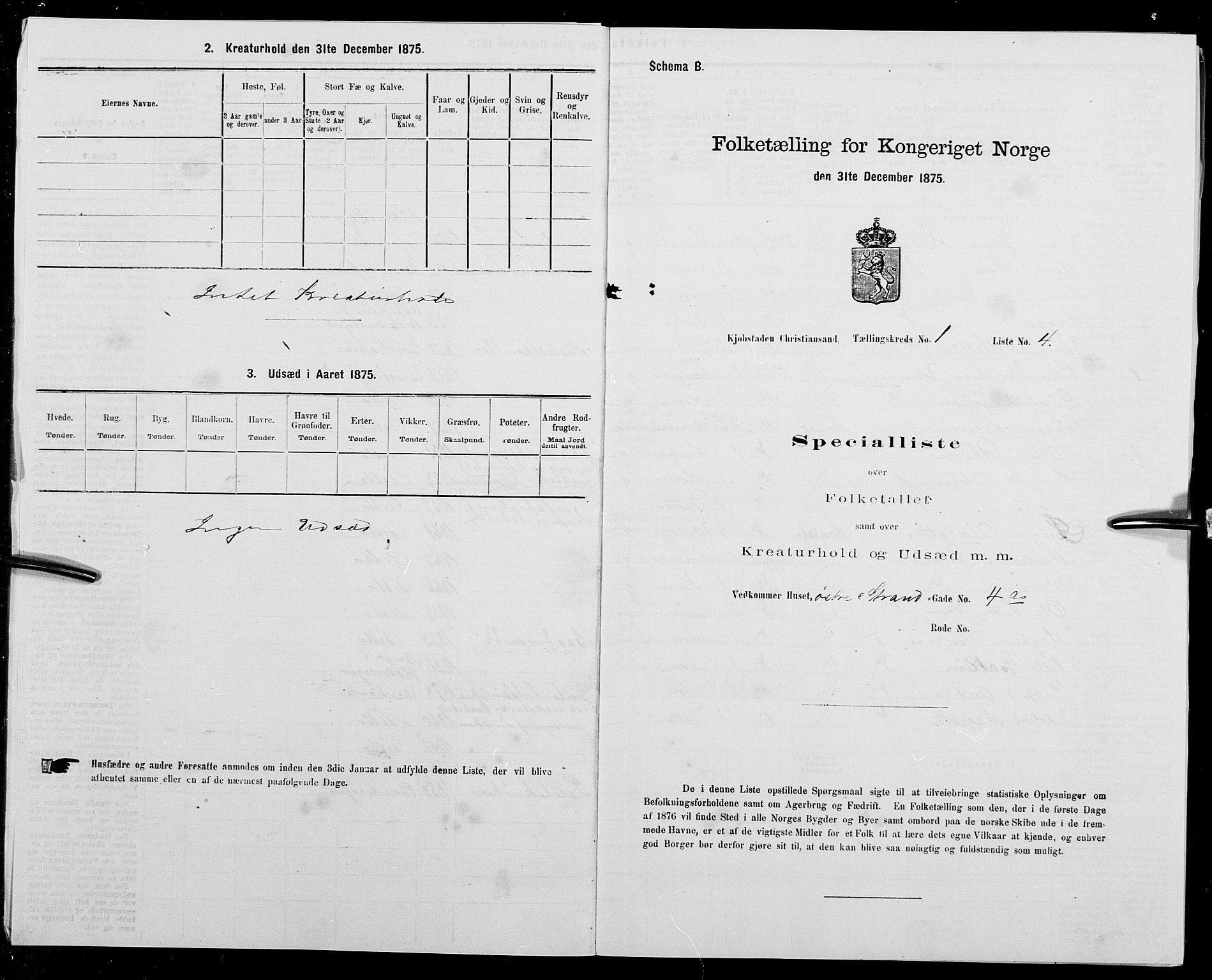 SAK, 1875 census for 1001P Kristiansand, 1875, p. 24