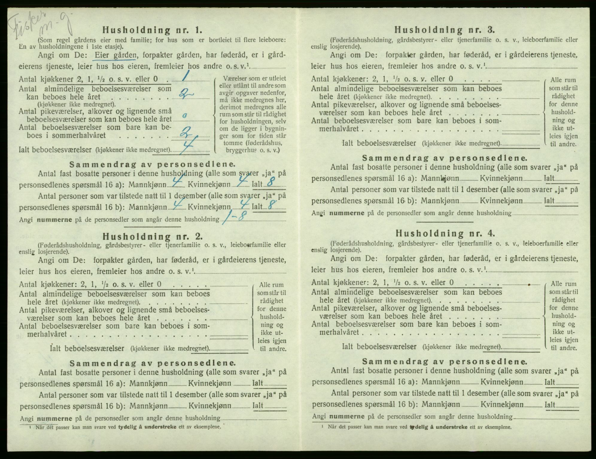 SAB, 1920 census for Austevoll, 1920, p. 493