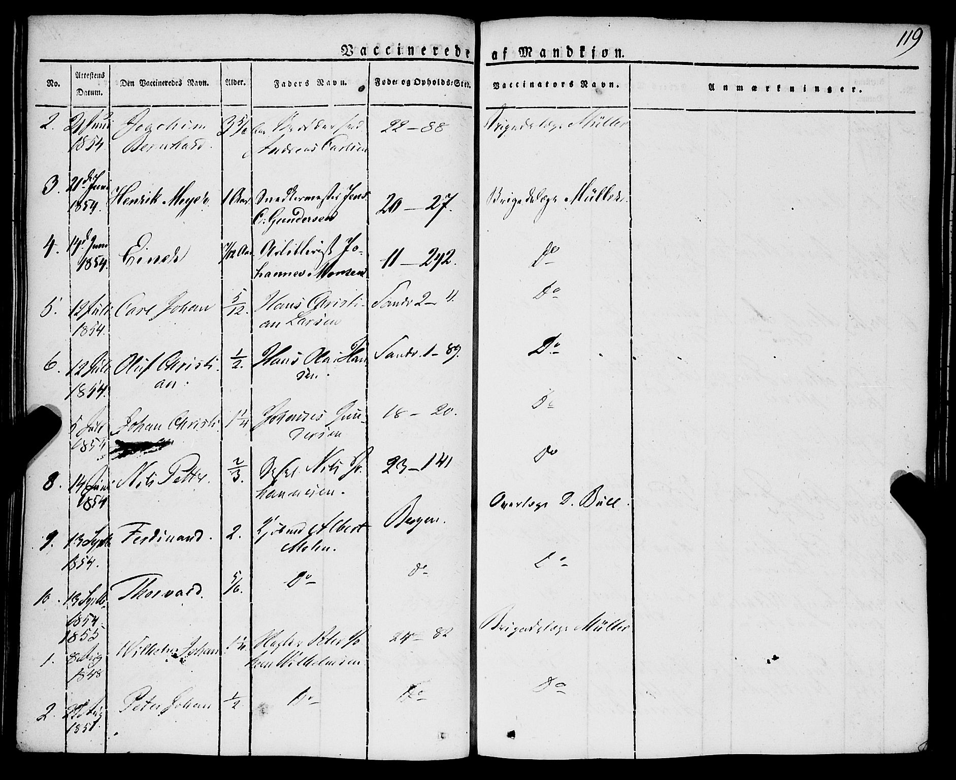 Korskirken sokneprestembete, SAB/A-76101/H/Haa/L0050: Parish register (official) no. F 1, 1821-1869, p. 119