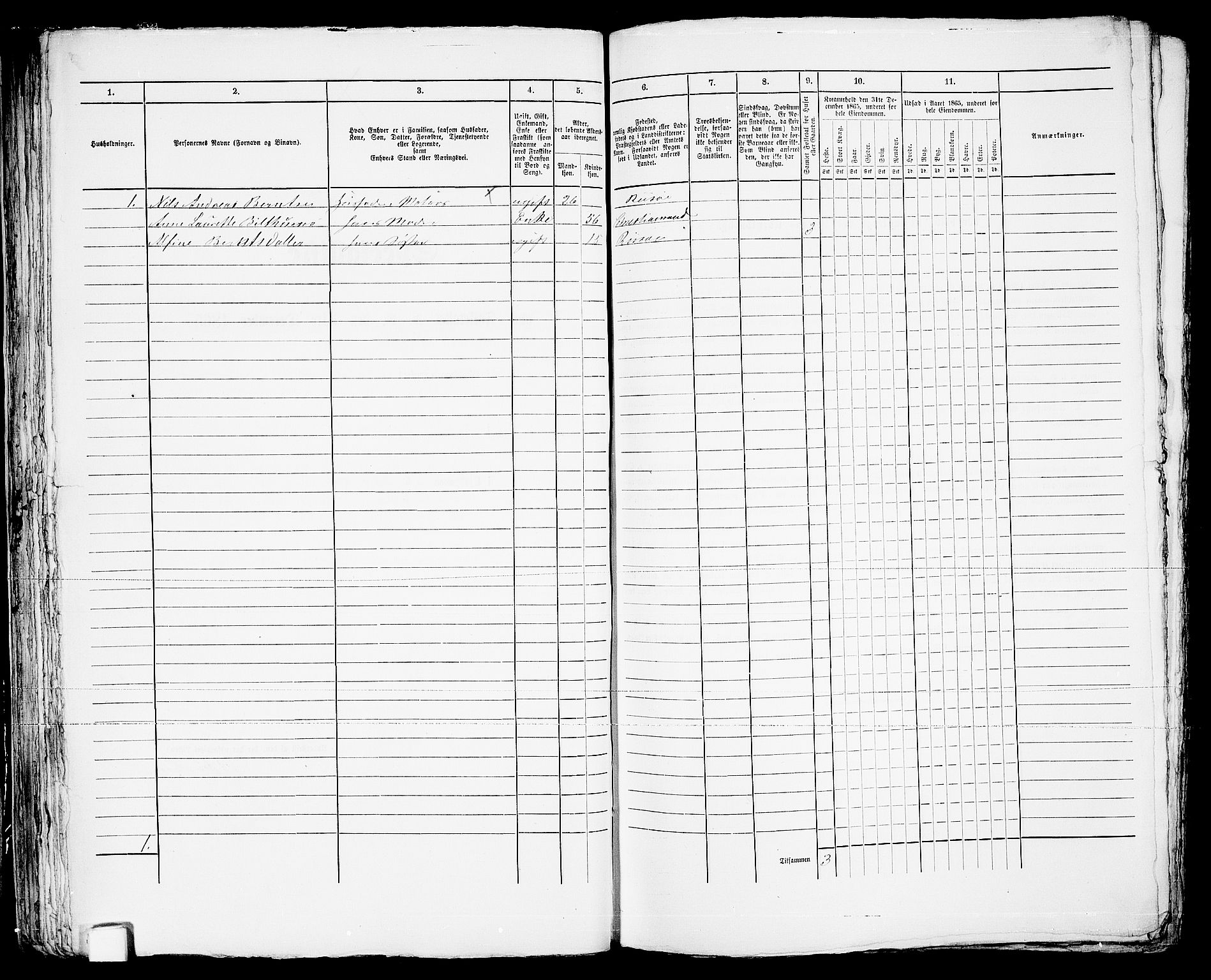 RA, 1865 census for Risør/Risør, 1865, p. 92