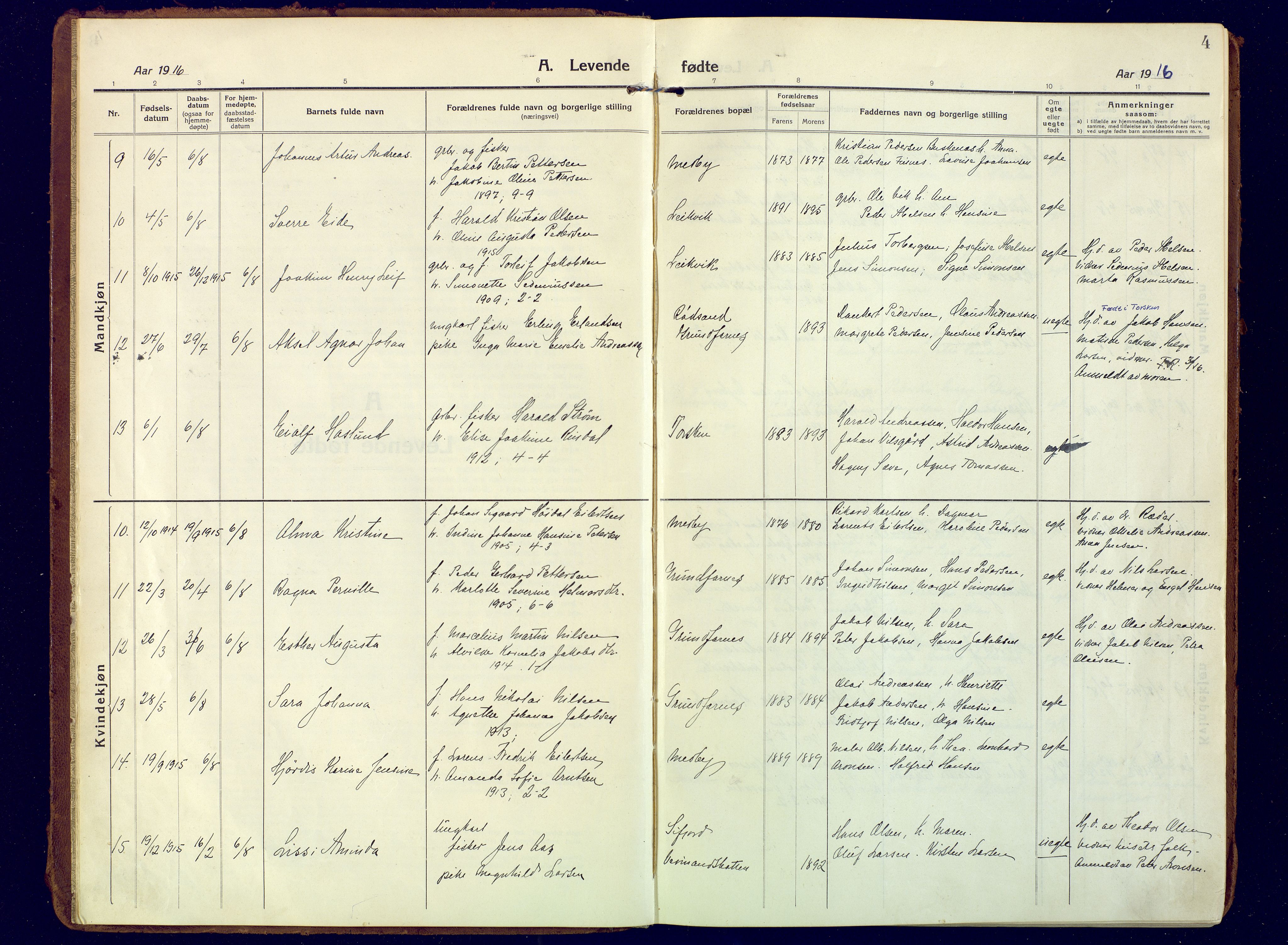 Berg sokneprestkontor, SATØ/S-1318/G/Ga/Gaa: Parish register (official) no. 10, 1916-1928, p. 4