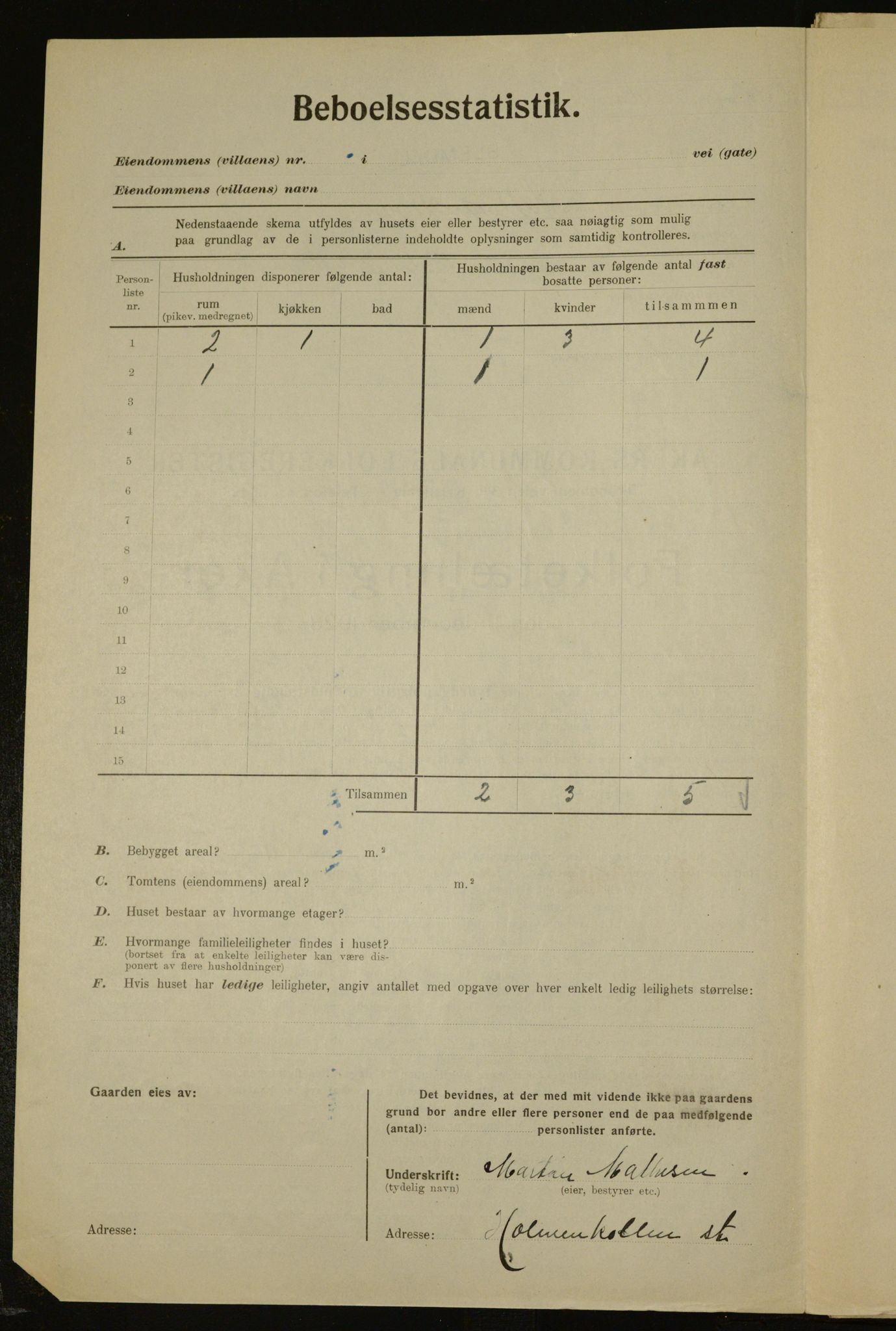 , Municipal Census 1923 for Aker, 1923, p. 14361