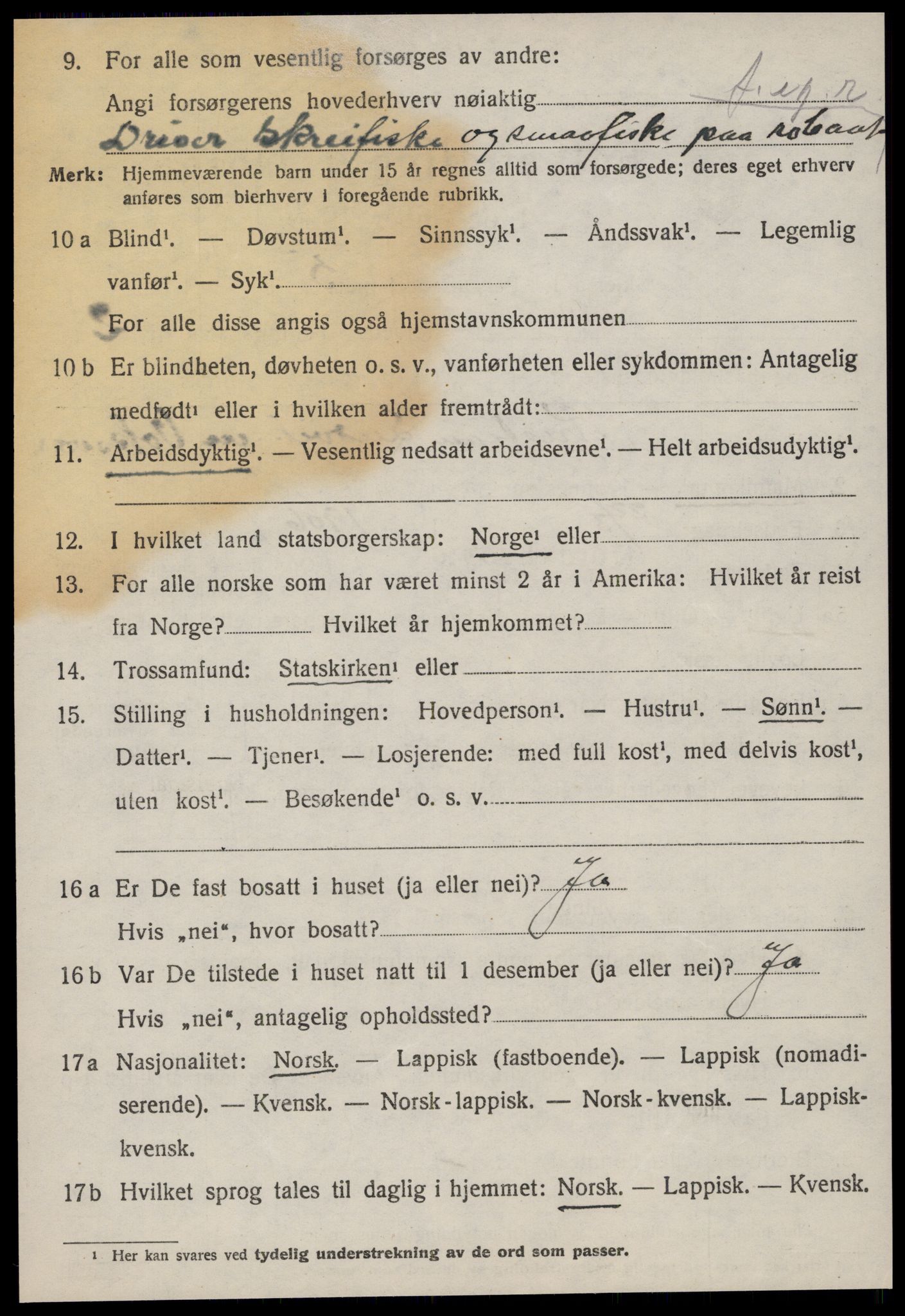 SAT, 1920 census for Nord-Frøya, 1920, p. 4566