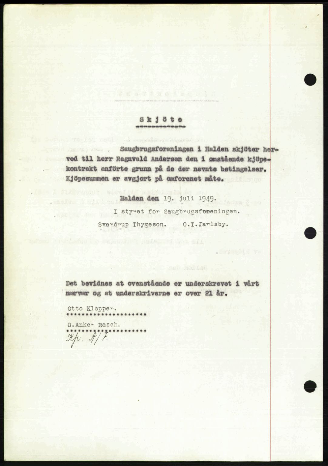 Idd og Marker sorenskriveri, AV/SAO-A-10283/G/Gb/Gbb/L0012: Mortgage book no. A12, 1949-1949, Diary no: : 1220/1949