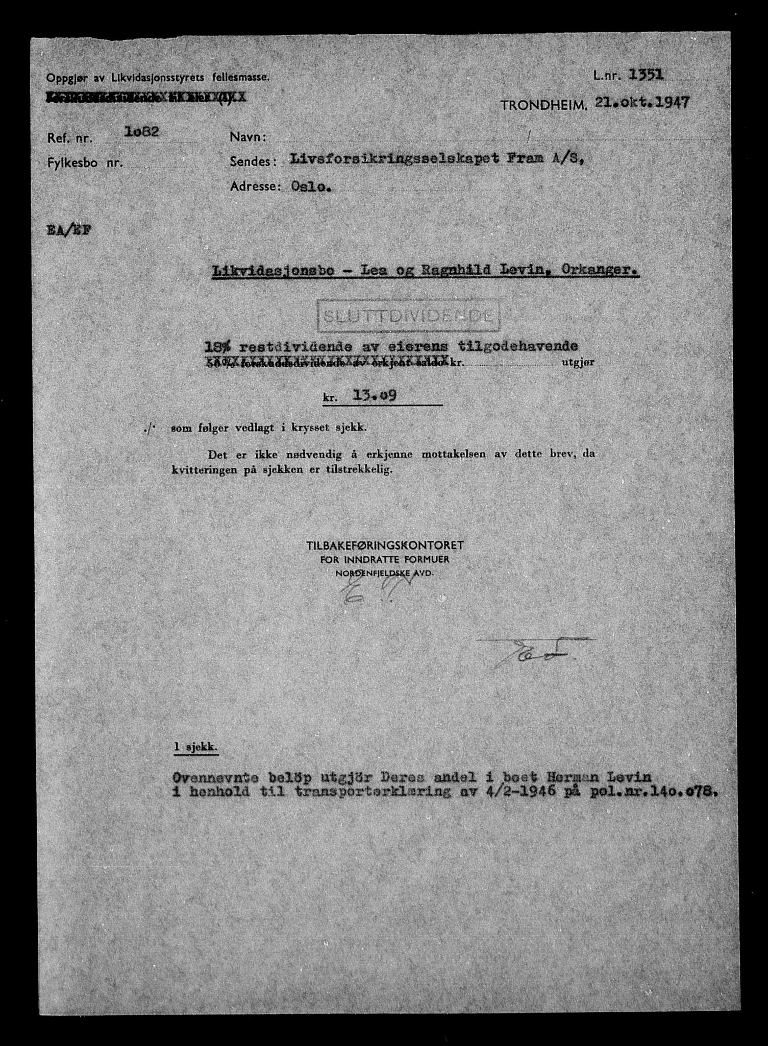 Justisdepartementet, Tilbakeføringskontoret for inndratte formuer, AV/RA-S-1564/H/Hc/Hcb/L0914: --, 1945-1947, p. 219