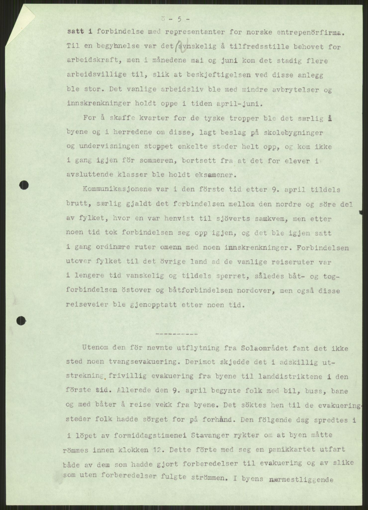 Forsvaret, Forsvarets krigshistoriske avdeling, AV/RA-RAFA-2017/Y/Ya/L0015: II-C-11-31 - Fylkesmenn.  Rapporter om krigsbegivenhetene 1940., 1940, p. 8