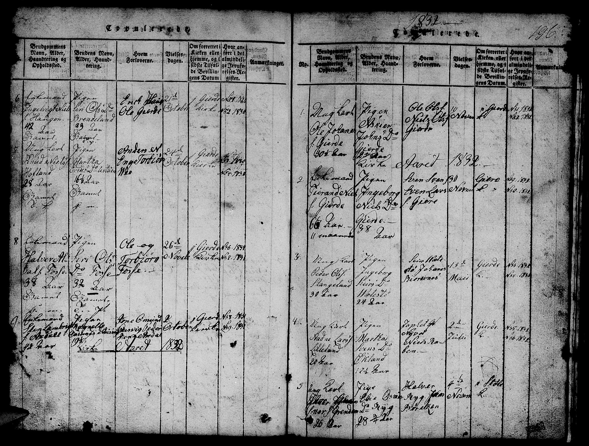 Etne sokneprestembete, SAB/A-75001/H/Hab: Parish register (copy) no. B 1, 1815-1850, p. 196