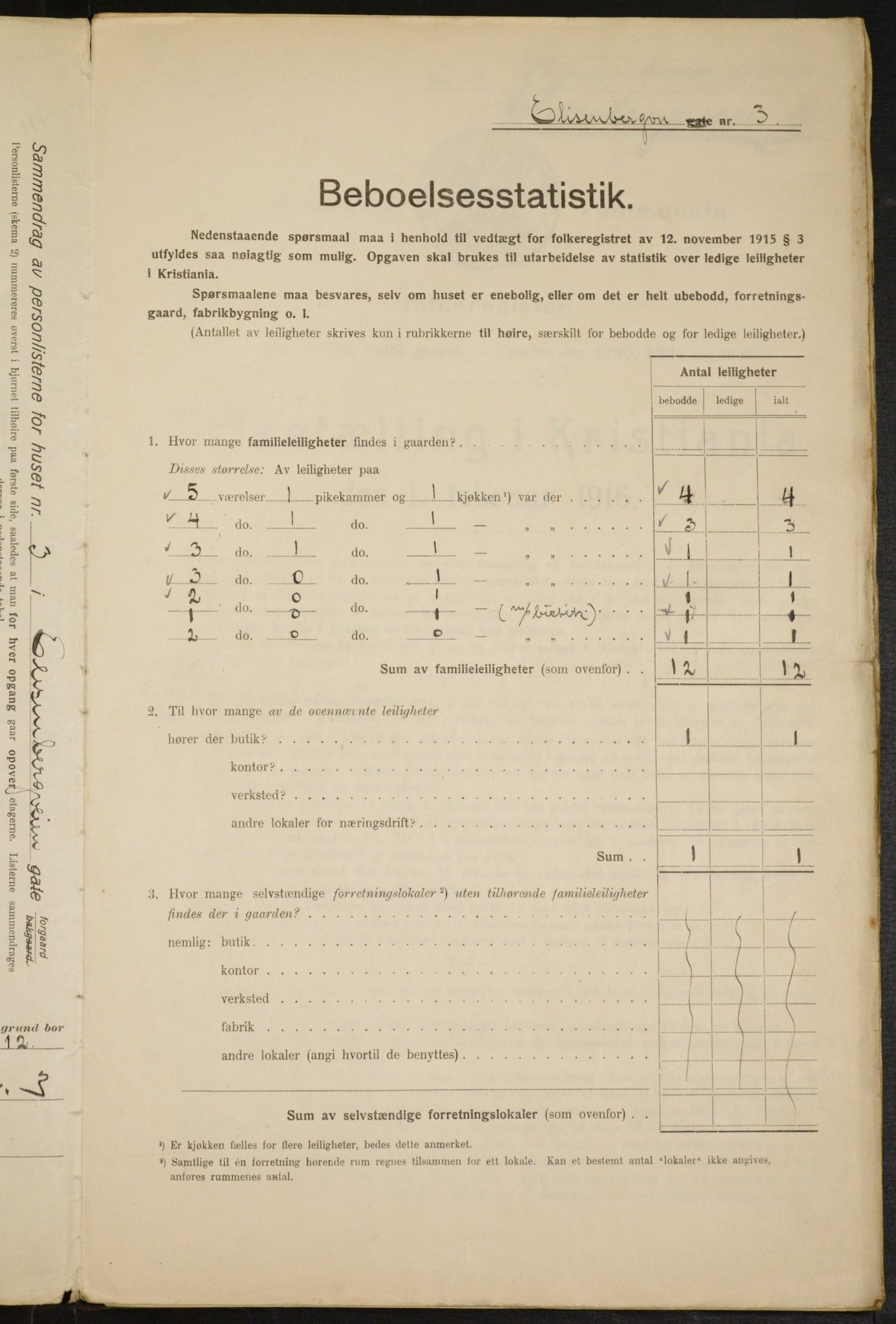 OBA, Municipal Census 1916 for Kristiania, 1916, p. 20737