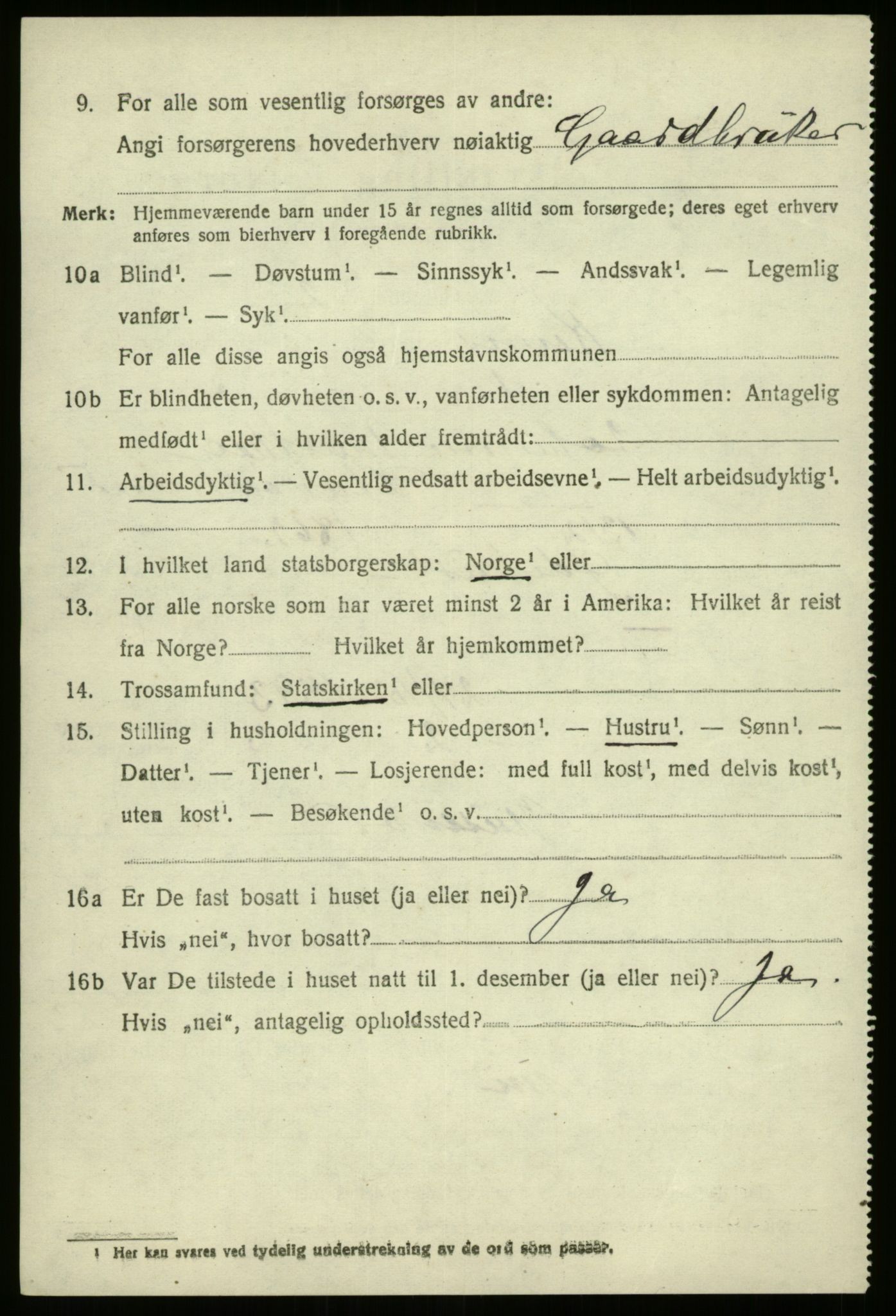 SAB, 1920 census for Kinn, 1920, p. 9556