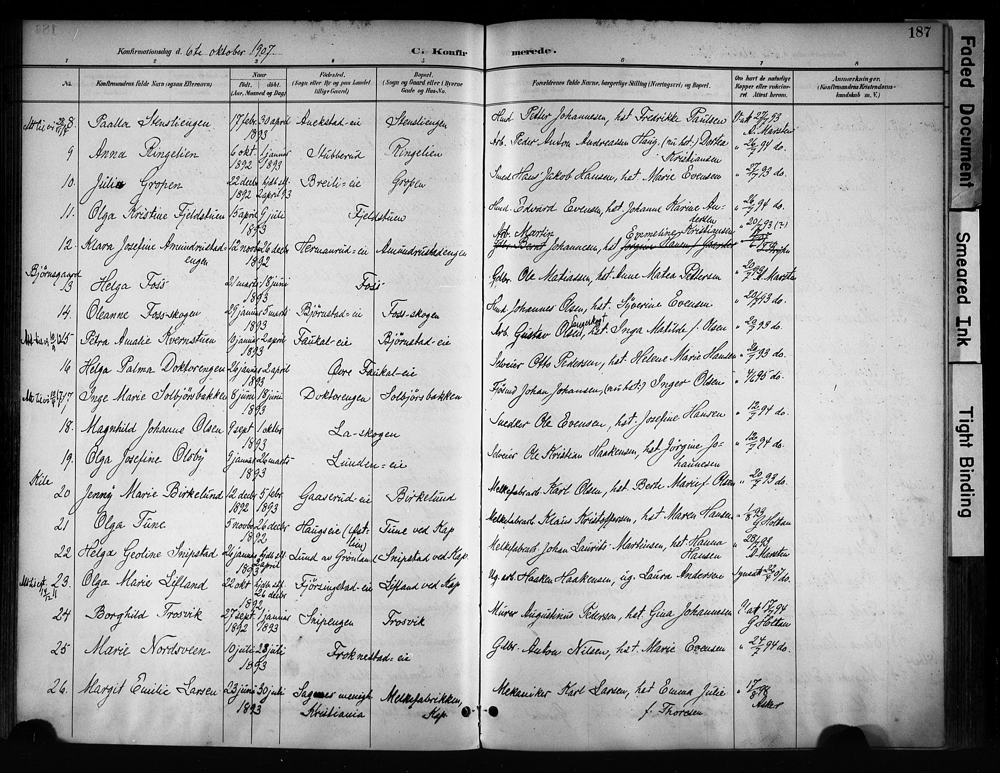 Østre Toten prestekontor, AV/SAH-PREST-104/H/Ha/Haa/L0008: Parish register (official) no. 8, 1897-1909, p. 187