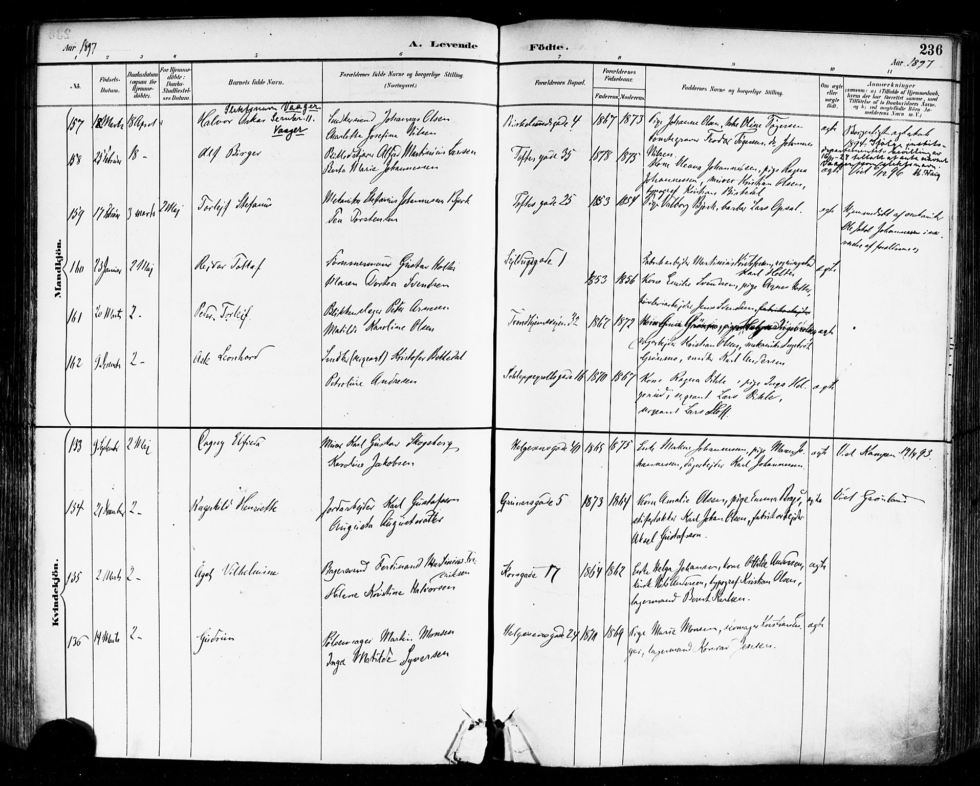 Paulus prestekontor Kirkebøker, SAO/A-10871/F/Fa/L0014: Parish register (official) no. 14, 1894-1902, p. 236