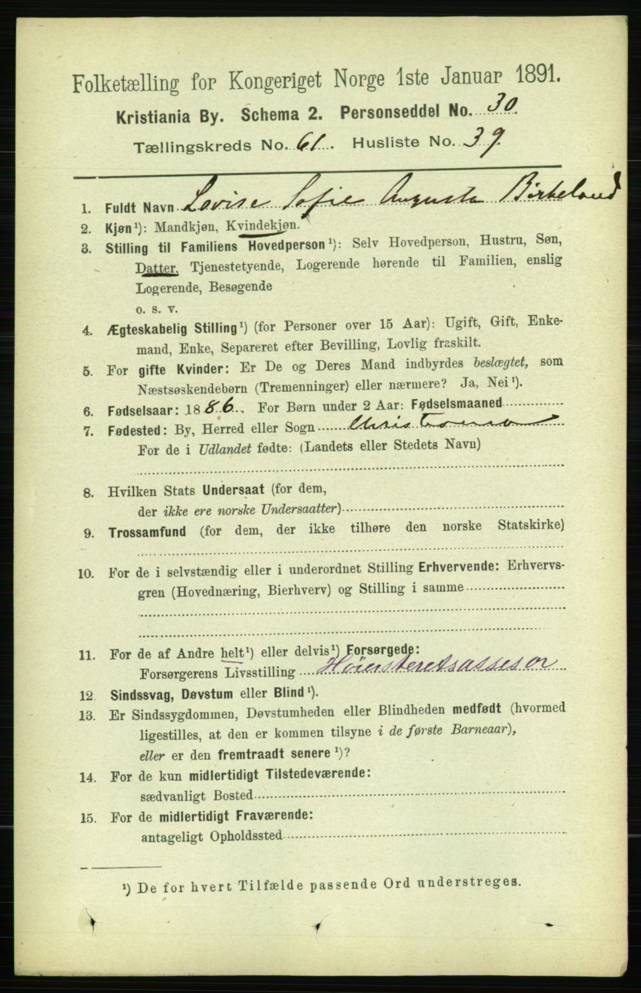 RA, 1891 census for 0301 Kristiania, 1891, p. 32931