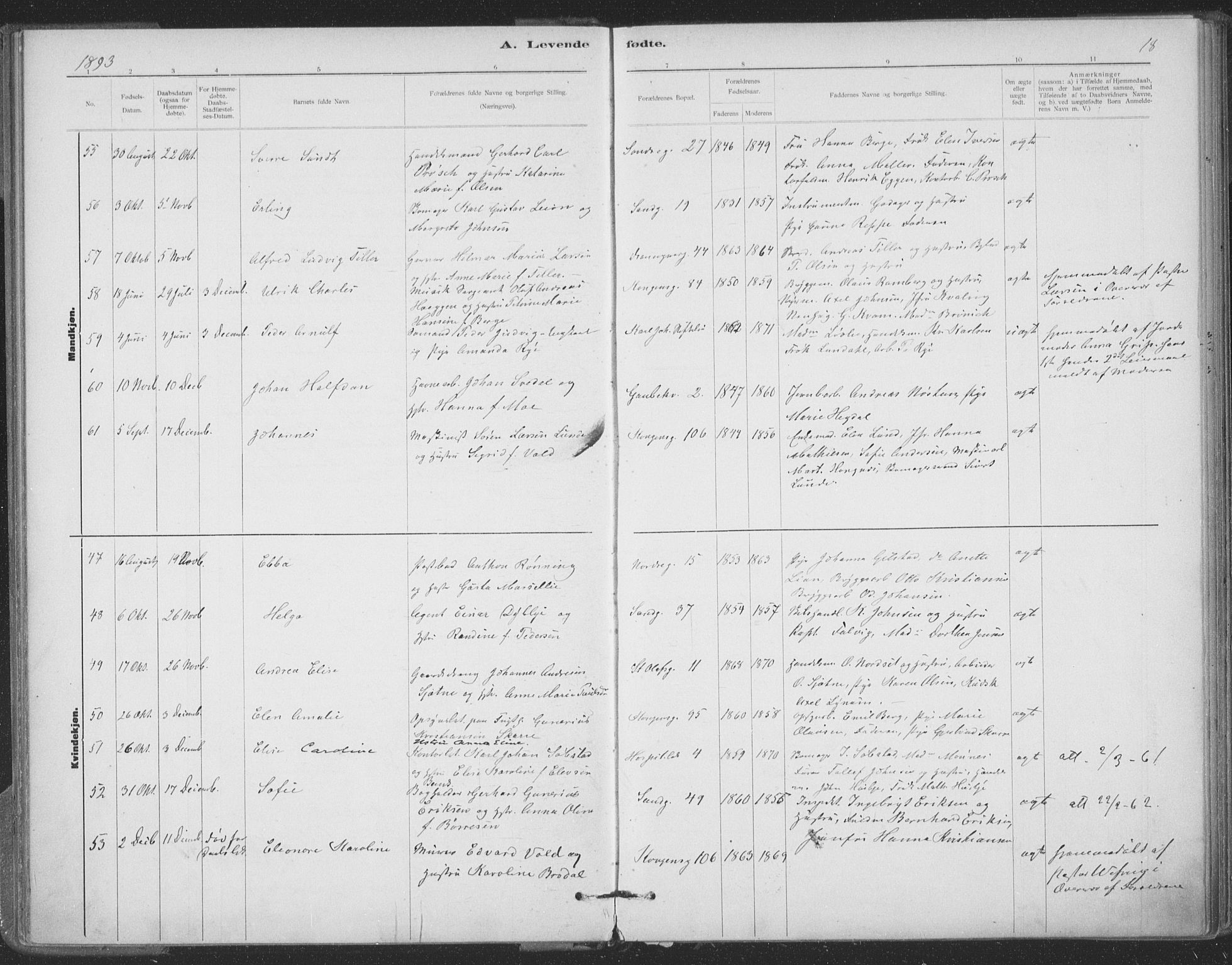 Ministerialprotokoller, klokkerbøker og fødselsregistre - Sør-Trøndelag, SAT/A-1456/602/L0122: Parish register (official) no. 602A20, 1892-1908, p. 18