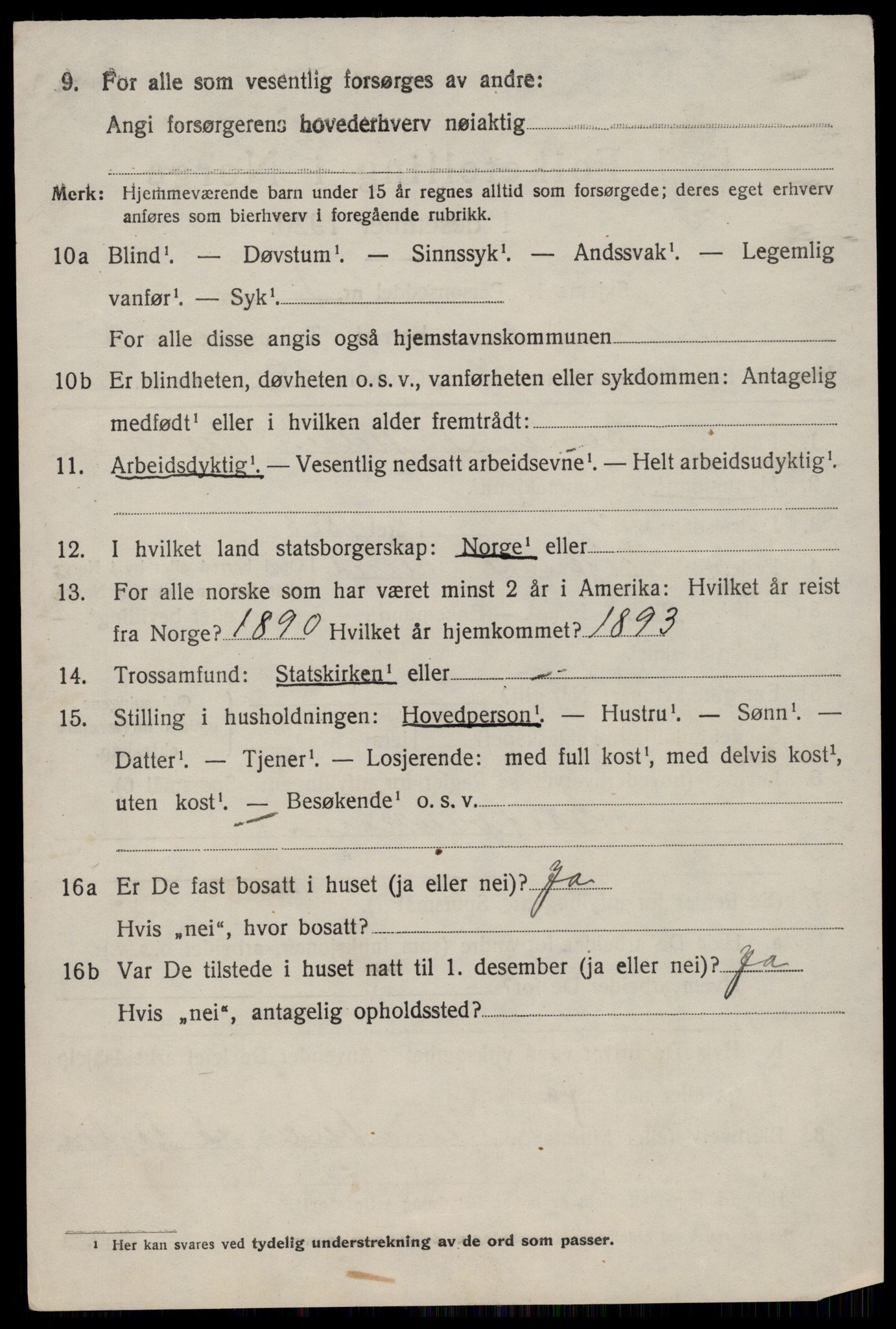 SAST, 1920 census for Eigersund, 1920, p. 3874