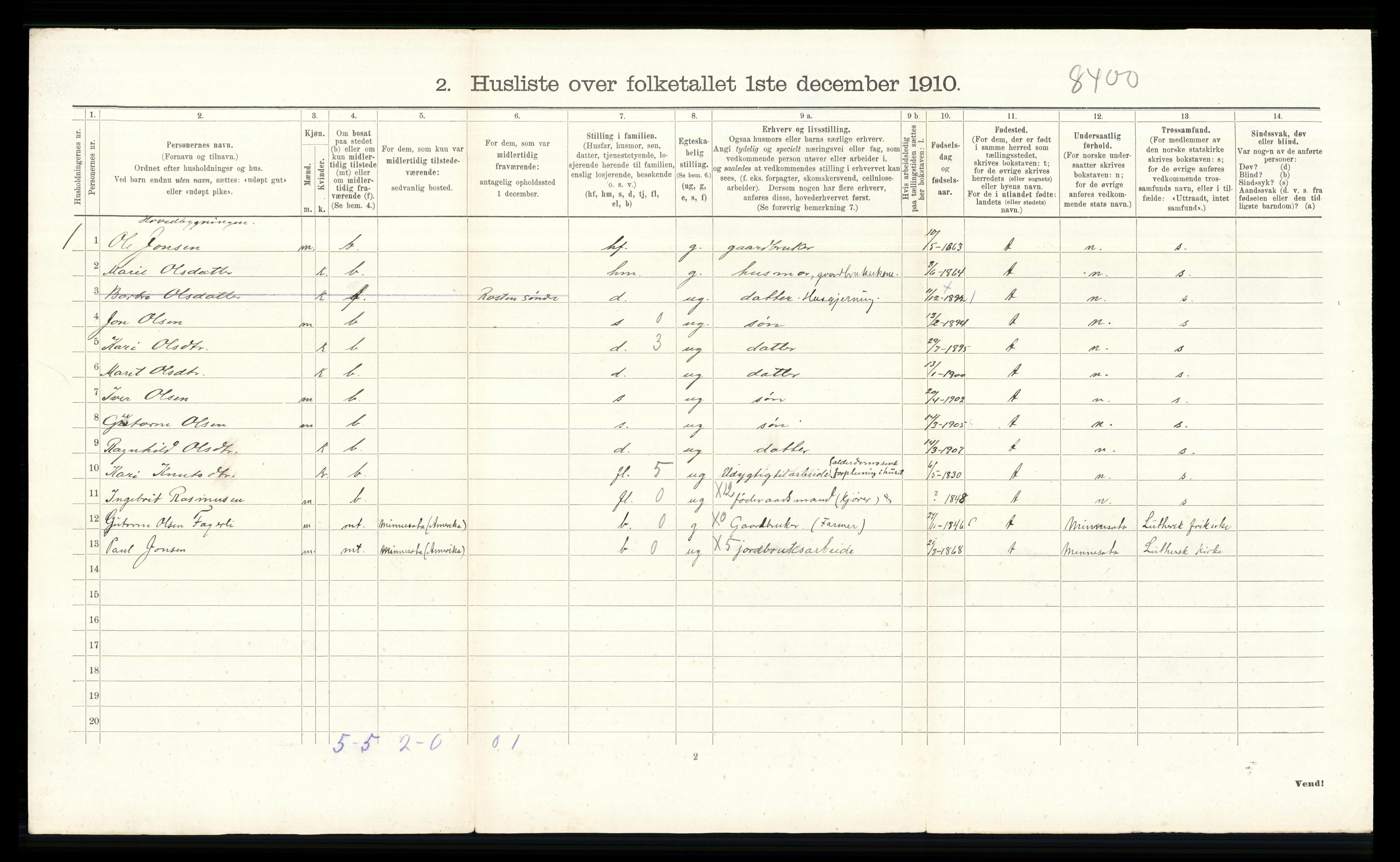 RA, 1910 census for Sel, 1910, p. 669