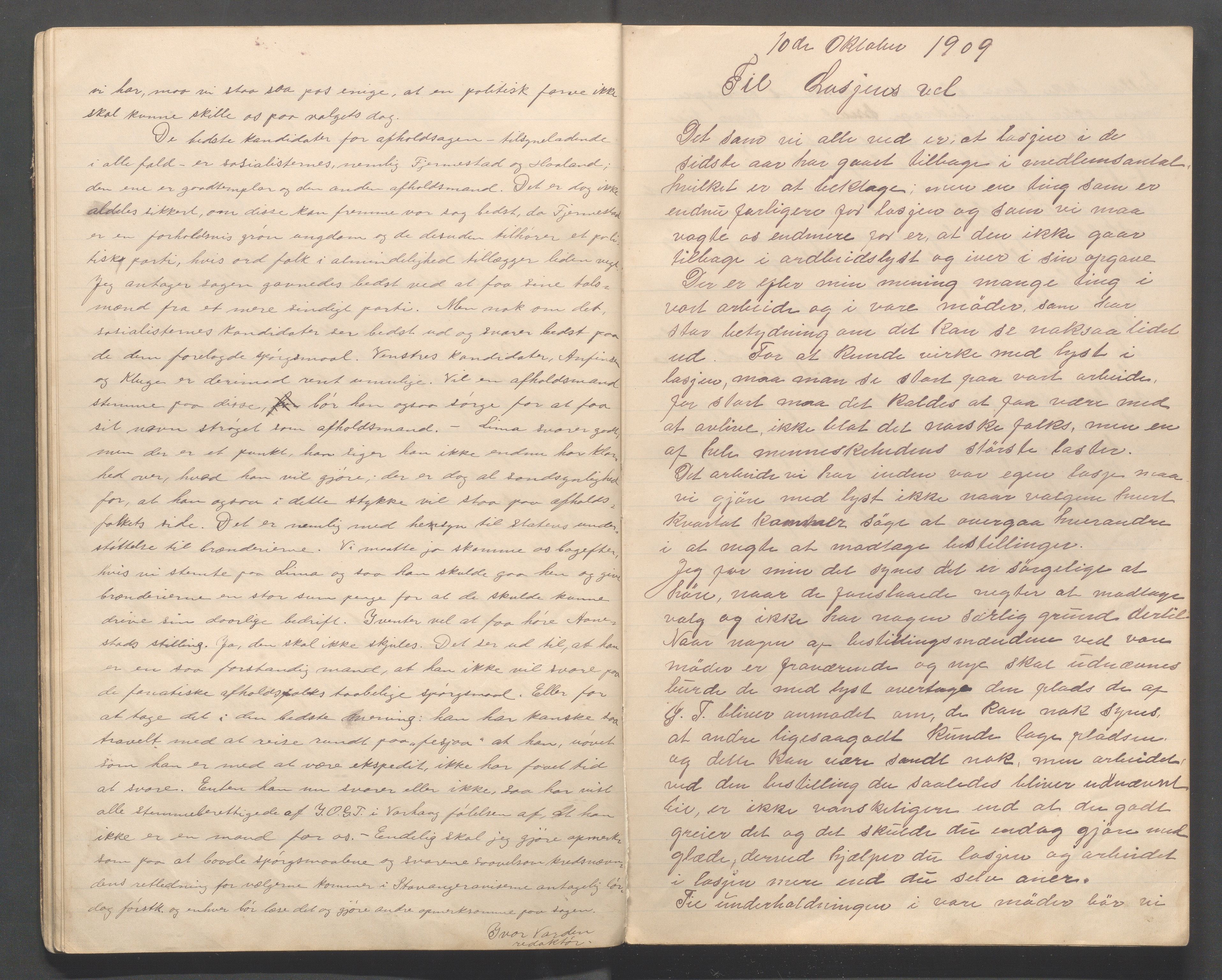 Hå kommune - PA 067  IOGT losje "Lyngblomen", IKAR/A-320/G/L0001:  "Lyngblomens avis, 1907-1912, p. 23