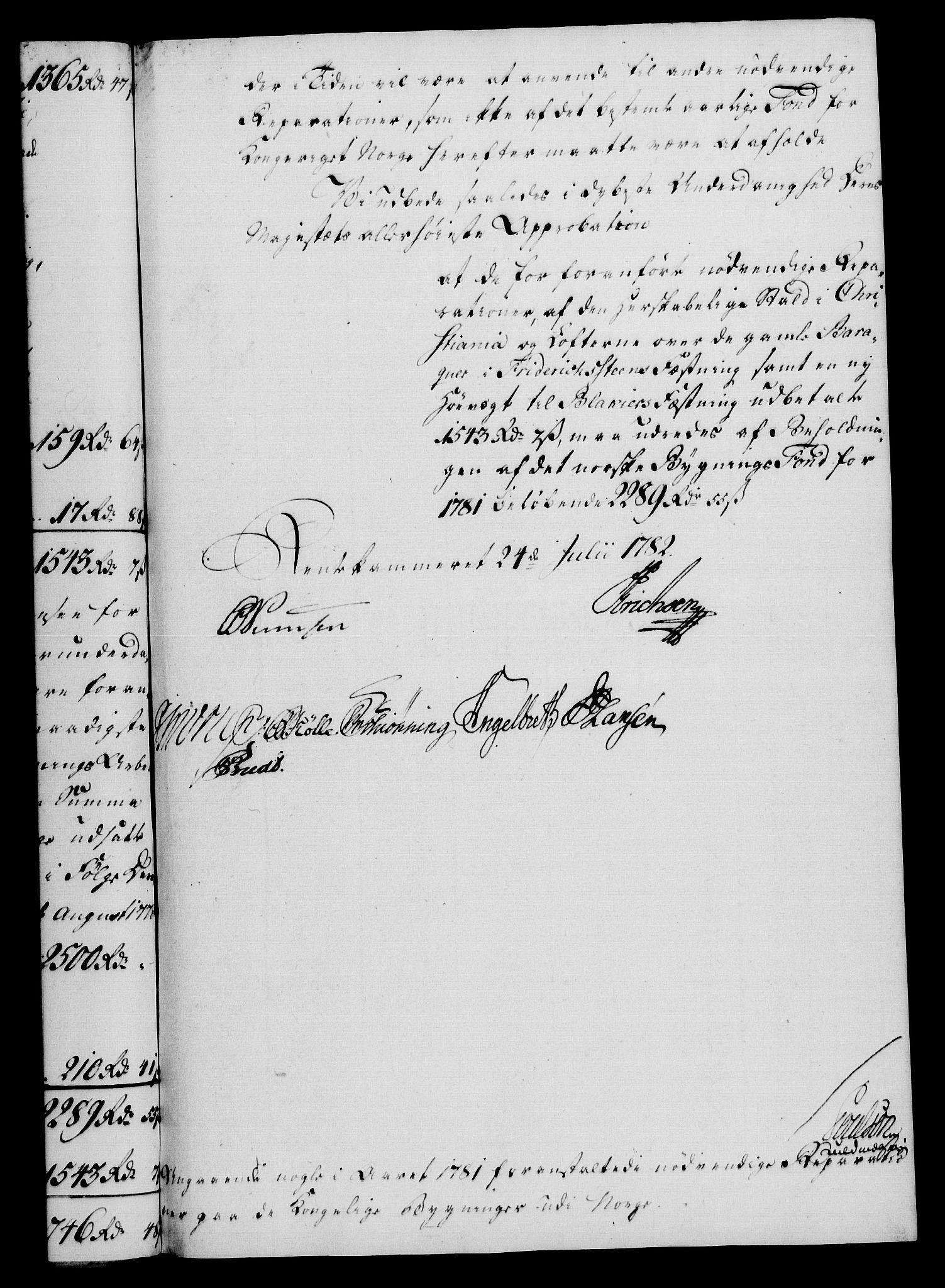 Rentekammeret, Kammerkanselliet, AV/RA-EA-3111/G/Gf/Gfa/L0064: Norsk relasjons- og resolusjonsprotokoll (merket RK 52.64), 1782, p. 371