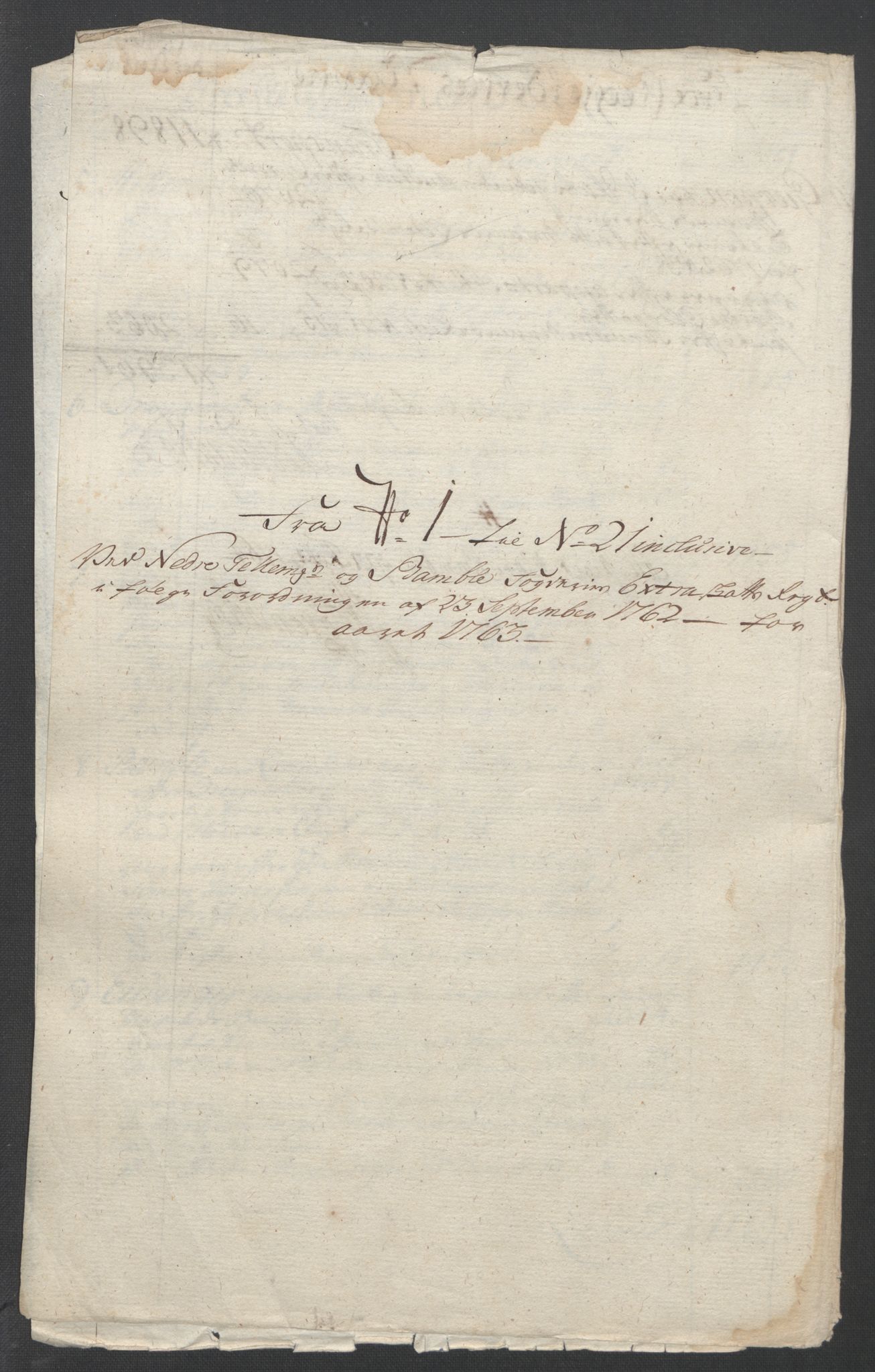 Rentekammeret inntil 1814, Reviderte regnskaper, Fogderegnskap, AV/RA-EA-4092/R37/L2239: Ekstraskatten Nedre Telemark og Bamble, 1762-1763, p. 374