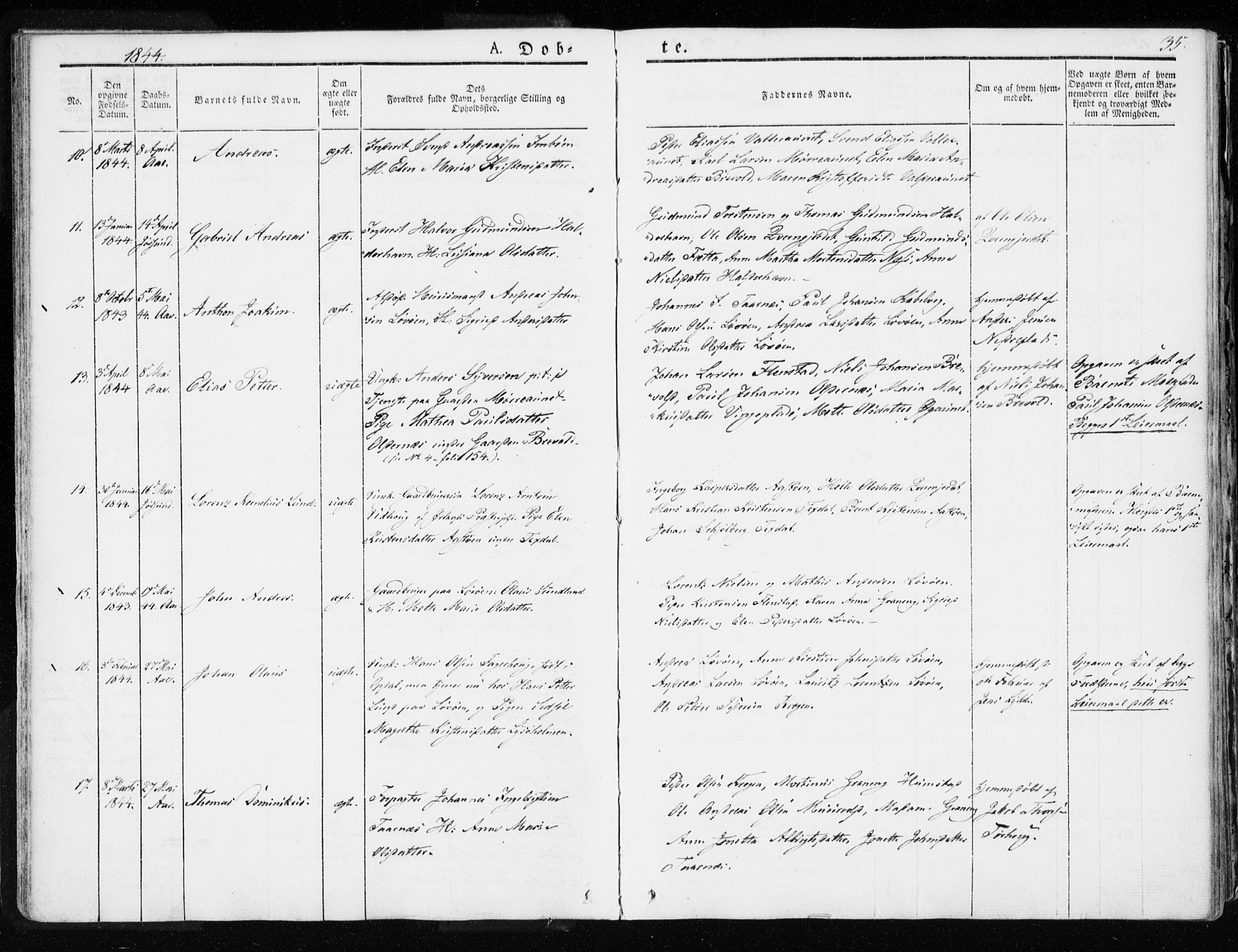 Ministerialprotokoller, klokkerbøker og fødselsregistre - Sør-Trøndelag, SAT/A-1456/655/L0676: Parish register (official) no. 655A05, 1830-1847, p. 35